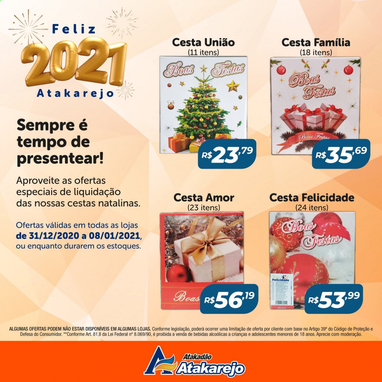 Folheto Atakadão Atakarejo - 31/12/2020 - 08/01/2021. Página 1