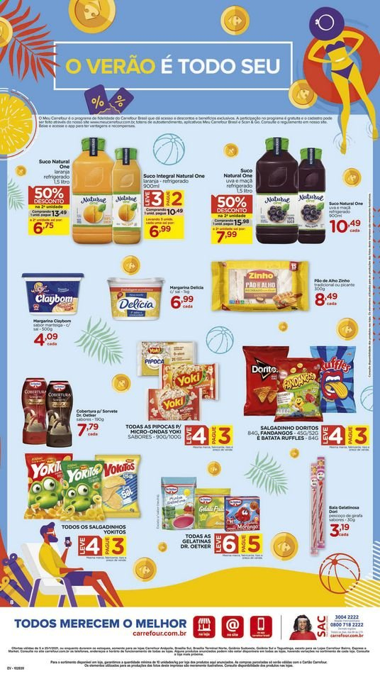 thumbnail - Folheto Carrefour Hiper - 05/01/2021 - 25/01/2021 - Produtos em promoção - uva, Dr. Oetker, margarina, sorvete, salgadinho, popcorn, pipoca, sal, suco, suco integral. Página 8.
