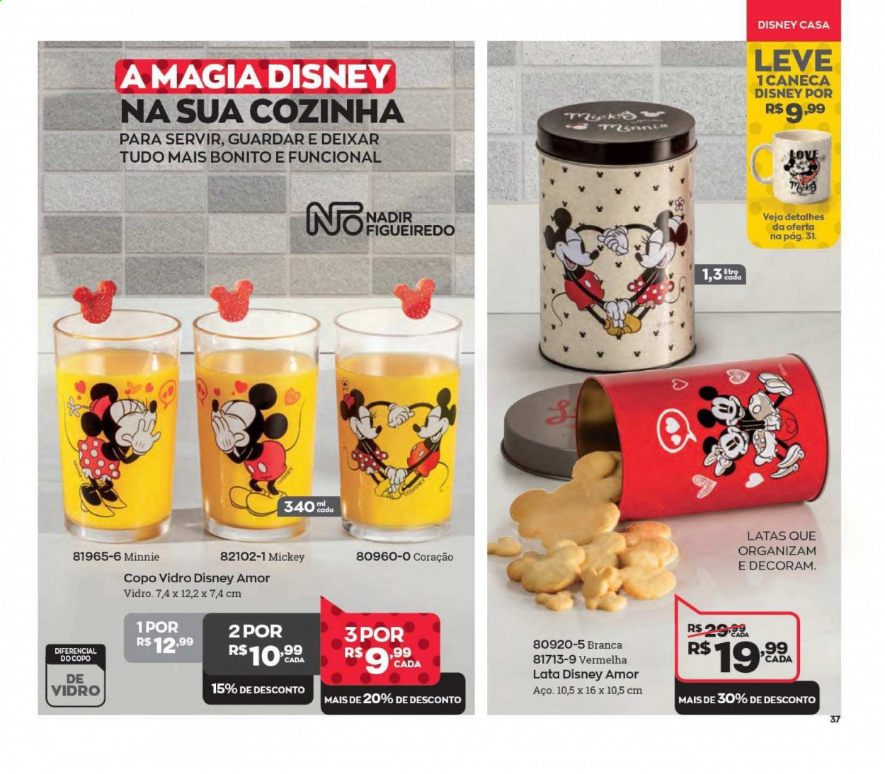thumbnail - Folheto Avon - Produtos em promoção - Disney, Minnie, copo. Página 37.