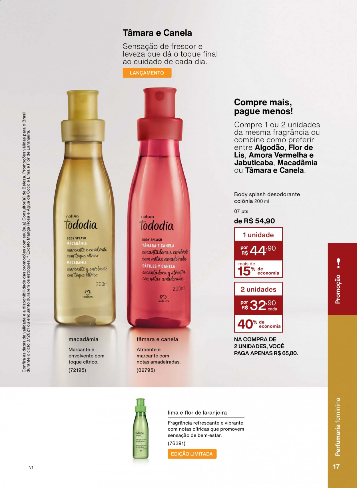 thumbnail - Folheto Natura - Produtos em promoção - desodorante, antitranspirante. Página 17.