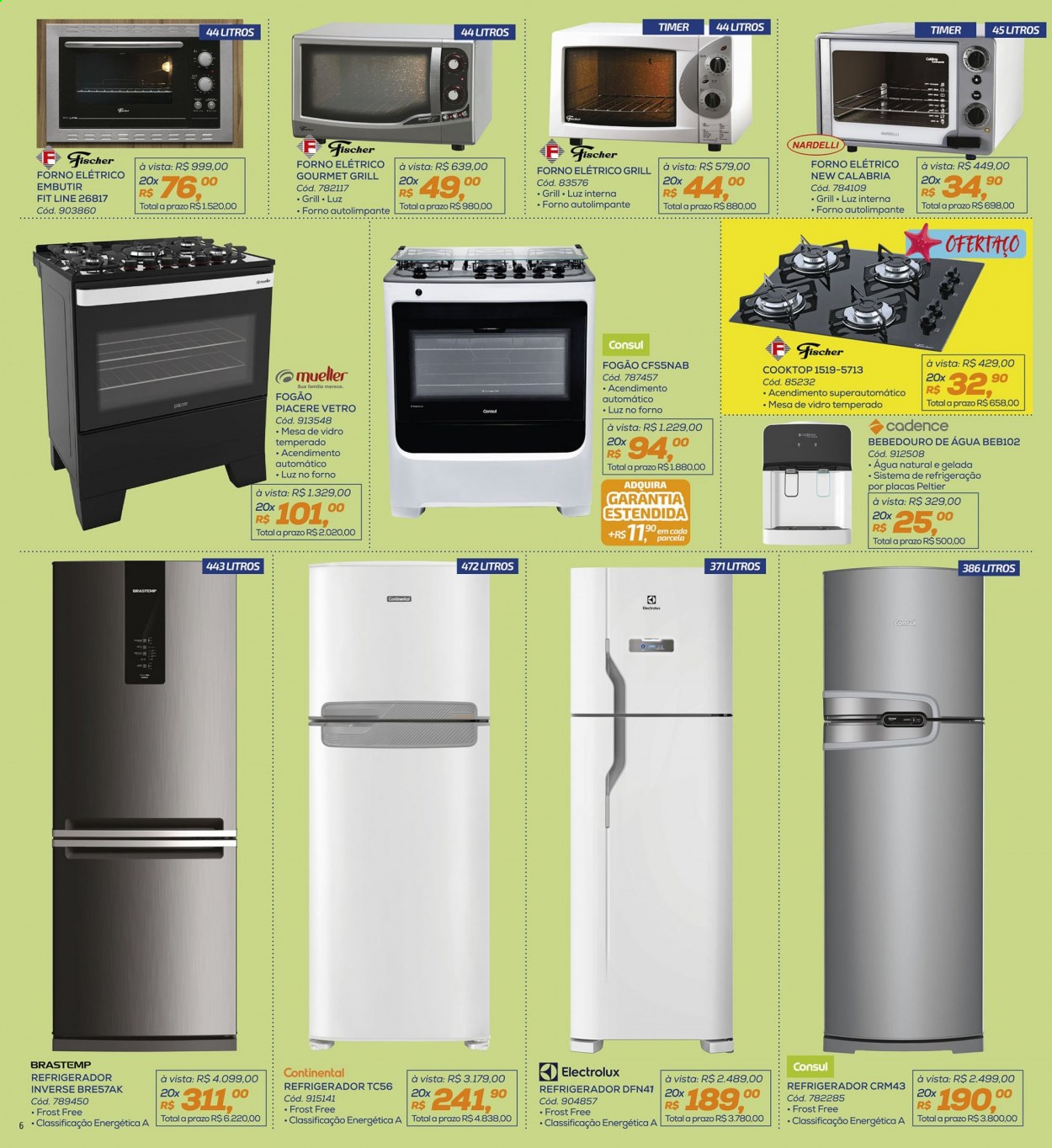 thumbnail - Folheto Lojas Colombo - 01/01/2021 - 31/01/2021 - Produtos em promoção - Brastemp, Electrolux, fogão, refrigerador, forno elétrico. Página 6.
