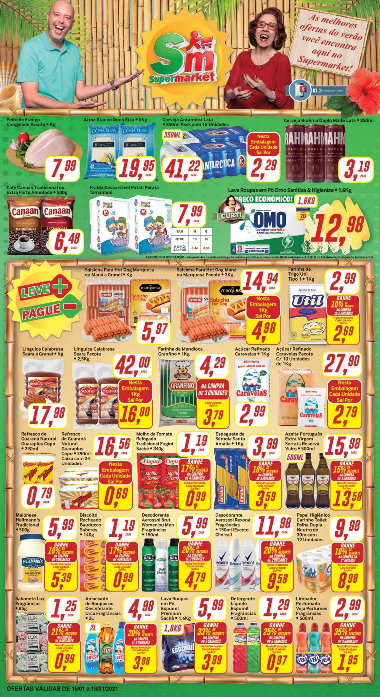 Folheto Rede Supermarket - 15/01/2021 - 18/01/2021. Página 1