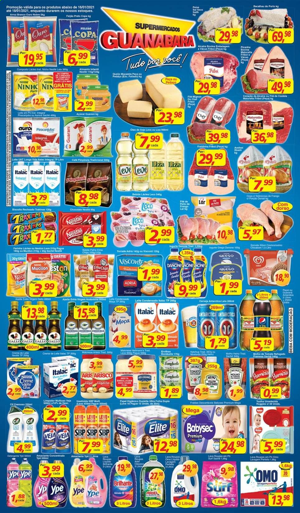 Folheto Supermercados Guanabara - 16/01/2021 - 18/01/2021. Página 1