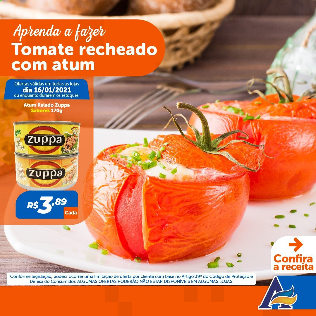 thumbnail - Folheto Atakadão Atakarejo - 16/01/2021 - 16/01/2021 - Produtos em promoção - tomate, atum. Página 1.