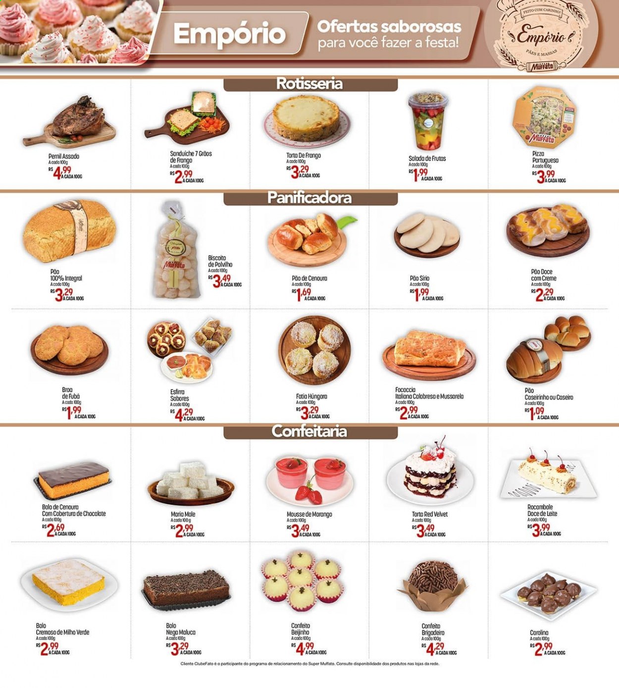 thumbnail - Folheto Super Muffato - 19/01/2021 - 31/01/2021 - Produtos em promoção - cenoura, pernil, sanduiche, pão, bolo, torta, pizza, torta de frango, mozzarella, biscoito, biscoito de polvilho, doce de leite. Página 12.