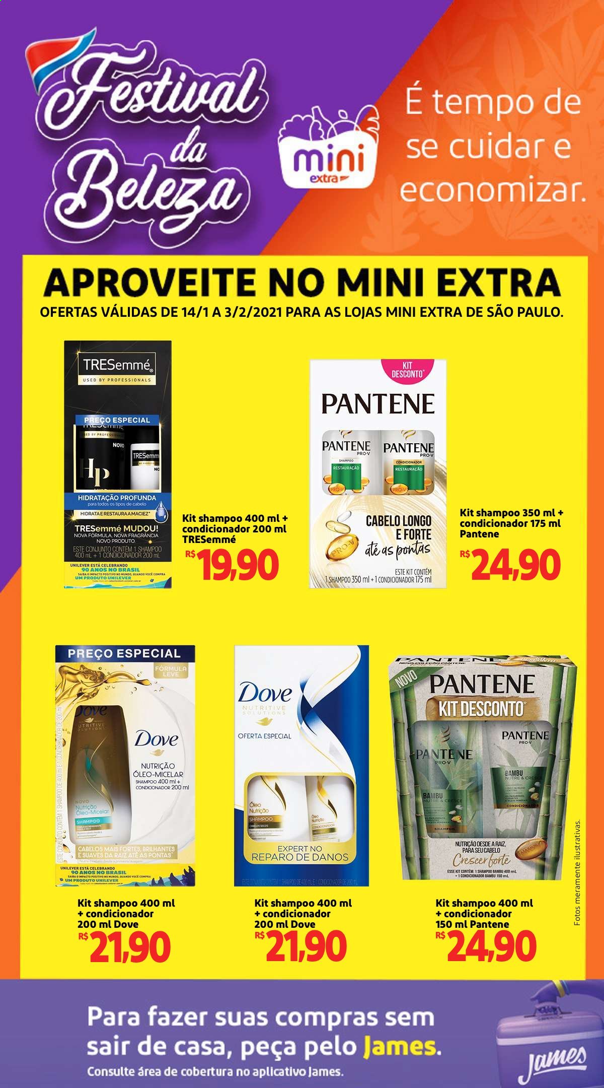 thumbnail - Folheto Extra - 14/01/2021 - 03/02/2021 - Produtos em promoção - patatas, shampoo, Dove, condicionador, Pantene. Página 1.