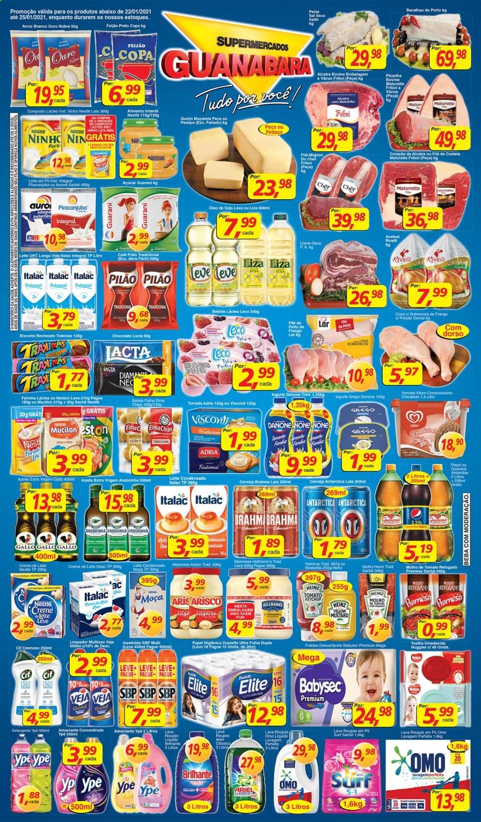 Folheto Supermercados Guanabara - 22/01/2021 - 25/01/2021. Página 1
