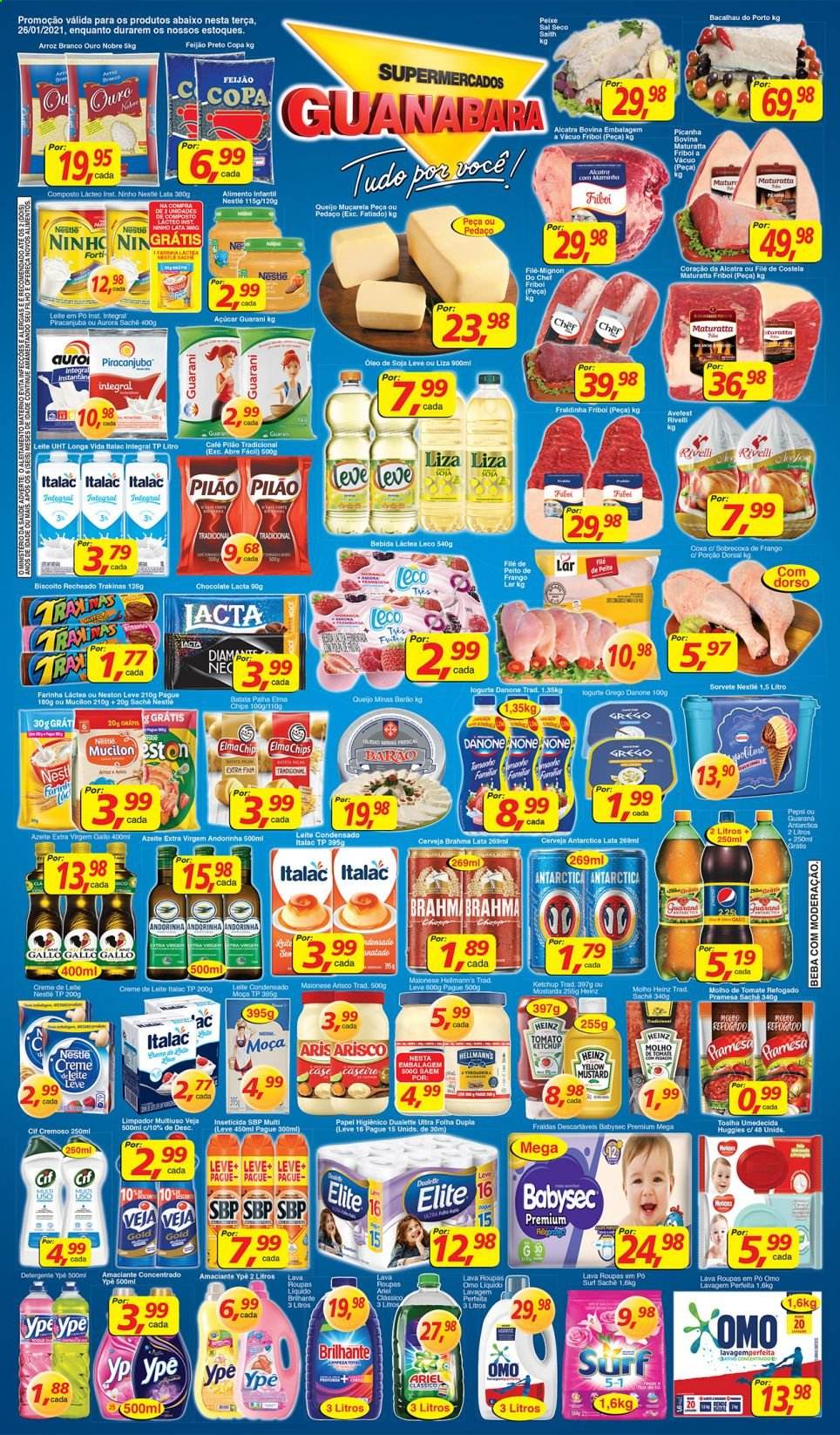 Folheto Supermercados Guanabara - 26/01/2021 - 26/01/2021. Página 1