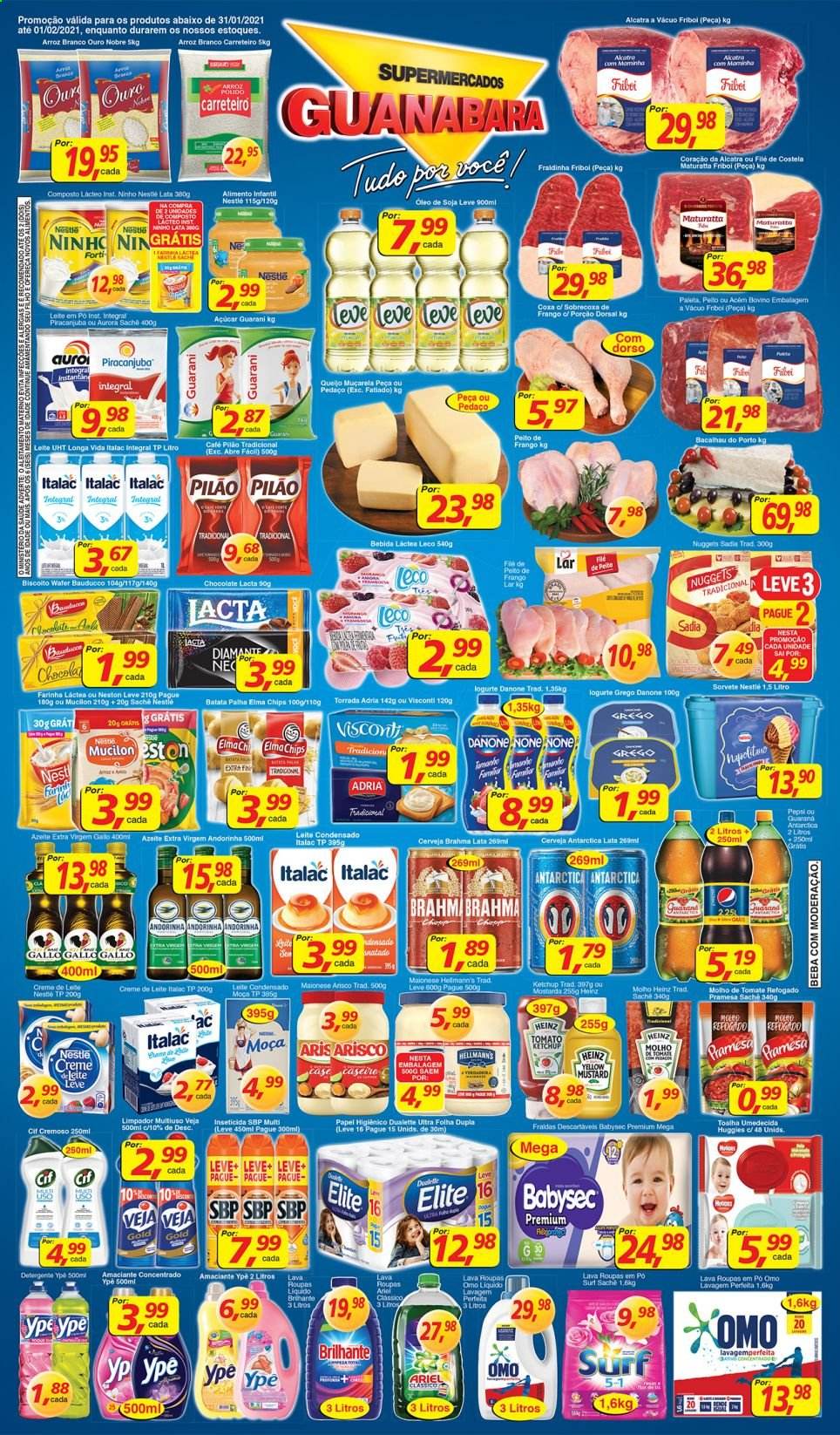 Folheto Supermercados Guanabara - 31/01/2021 - 01/02/2021. Página 1