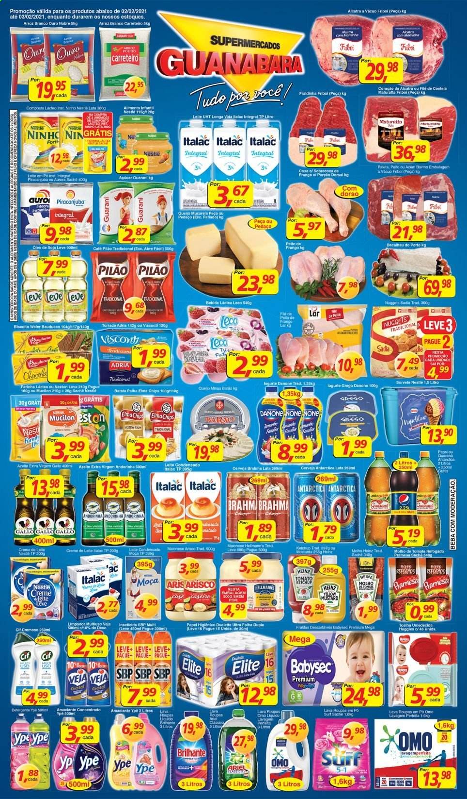 Folheto Supermercados Guanabara - 02/02/2021 - 03/02/2021. Página 1