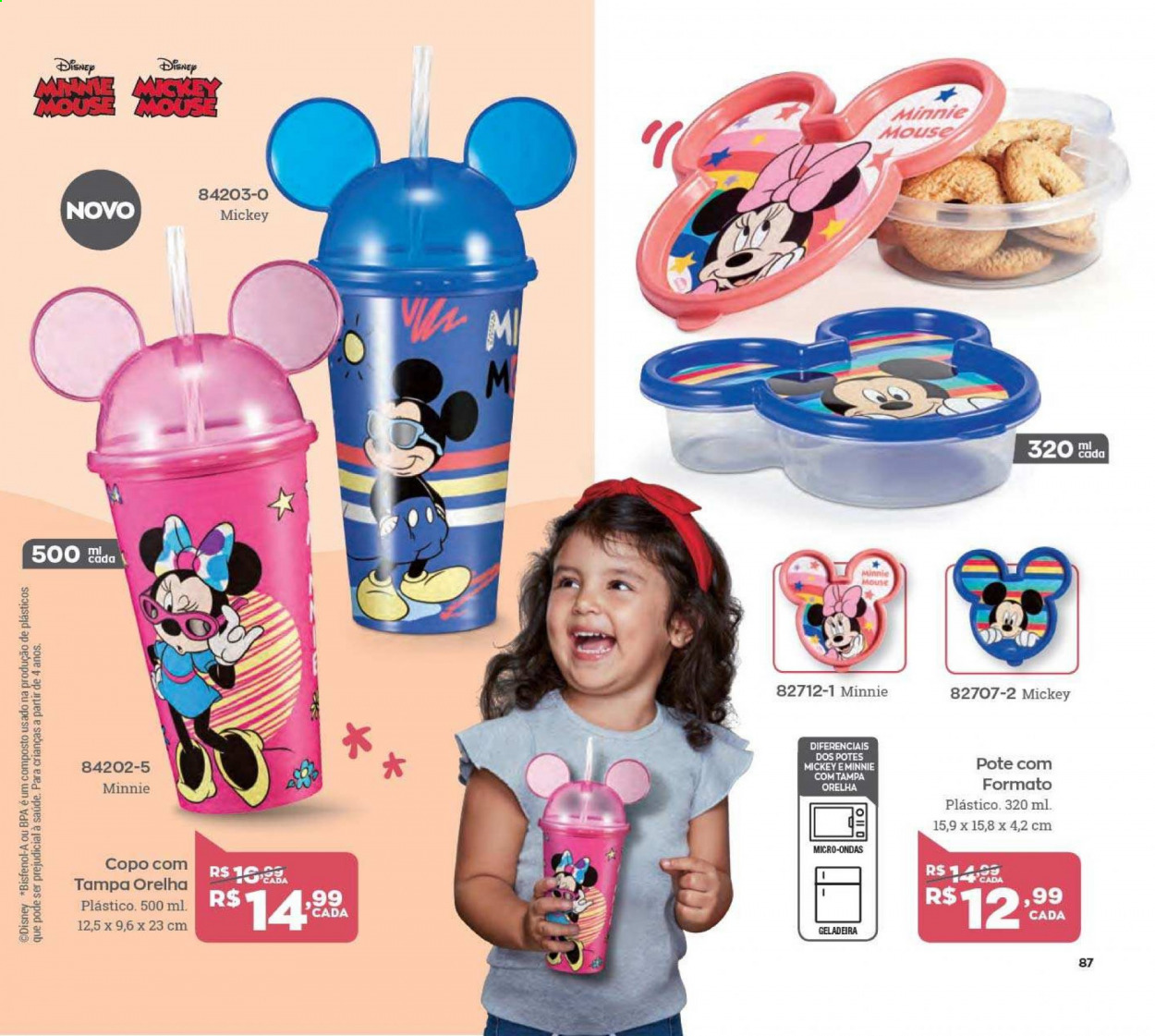 thumbnail - Folheto Avon - Produtos em promoção - Disney, Minnie, copo. Página 87.