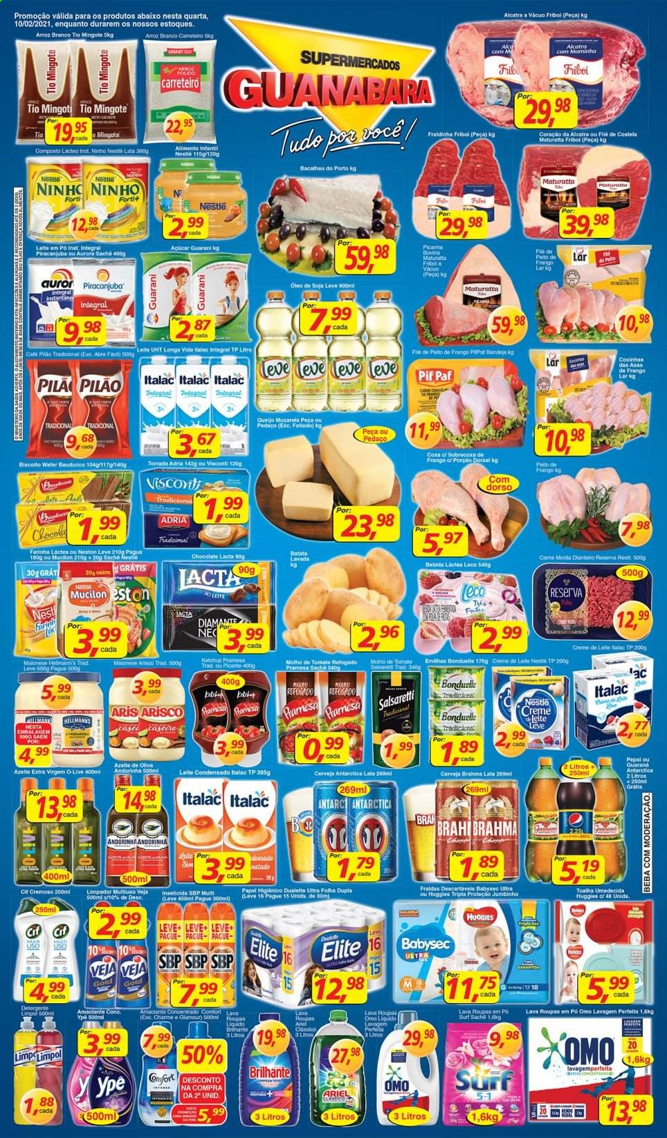 Folheto Supermercados Guanabara - 10/02/2021 - 10/02/2021. Página 1