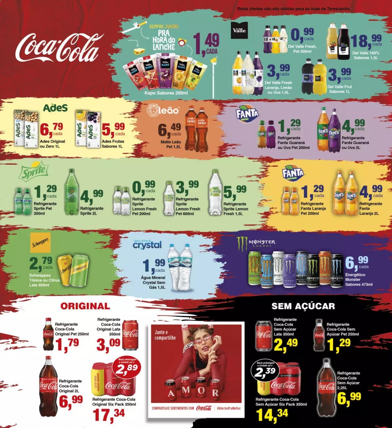 thumbnail - Folheto Rede Multi Market - 18/02/2021 - 02/03/2021 - Produtos em promoção - uva, limão, Coca Cola, Fanta Guaraná, Fanta, refrigerante, Schweppes, Sprite, água mineral. Página 13.