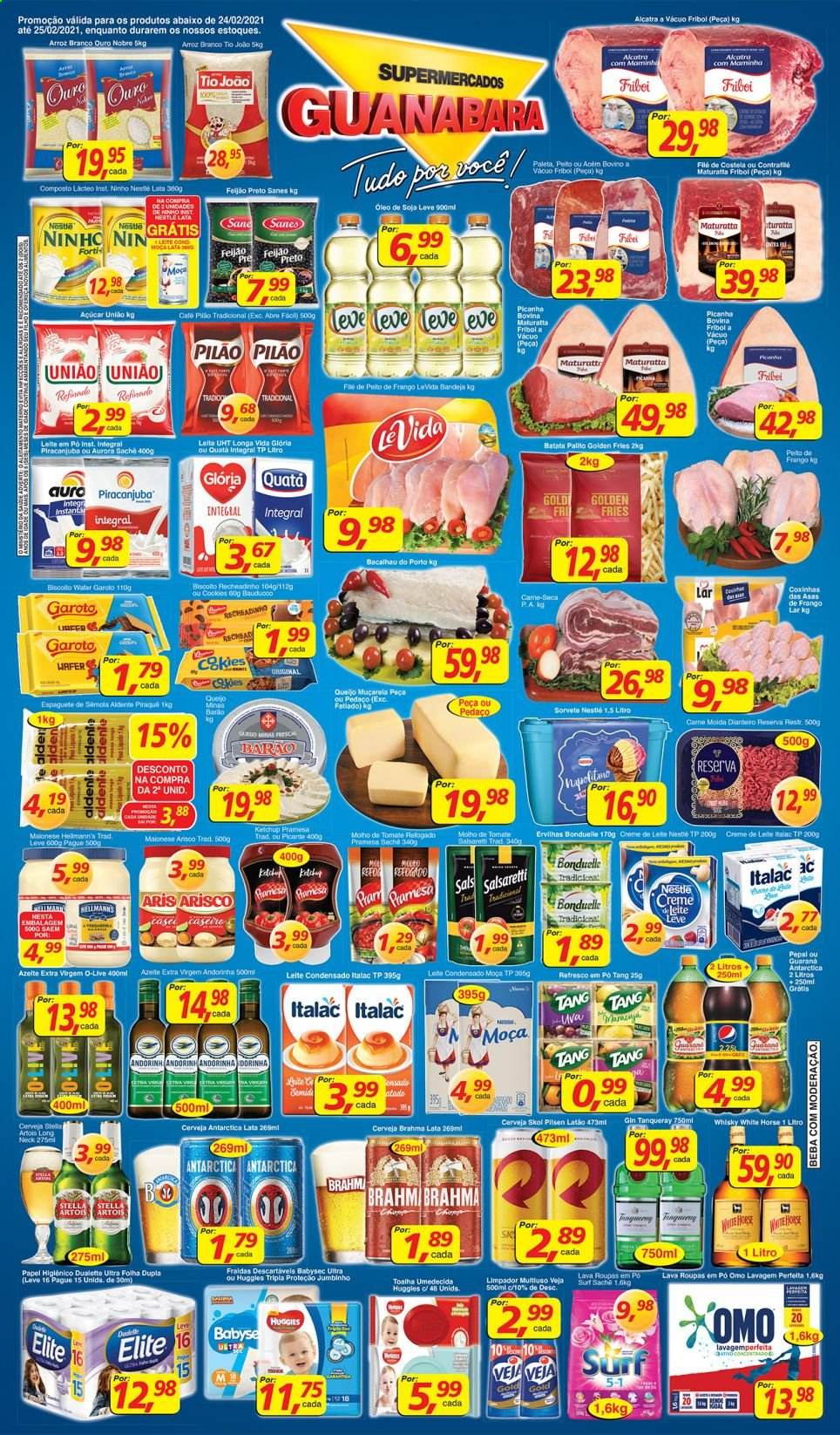 Folheto Supermercados Guanabara - 24/02/2021 - 25/02/2021. Página 1