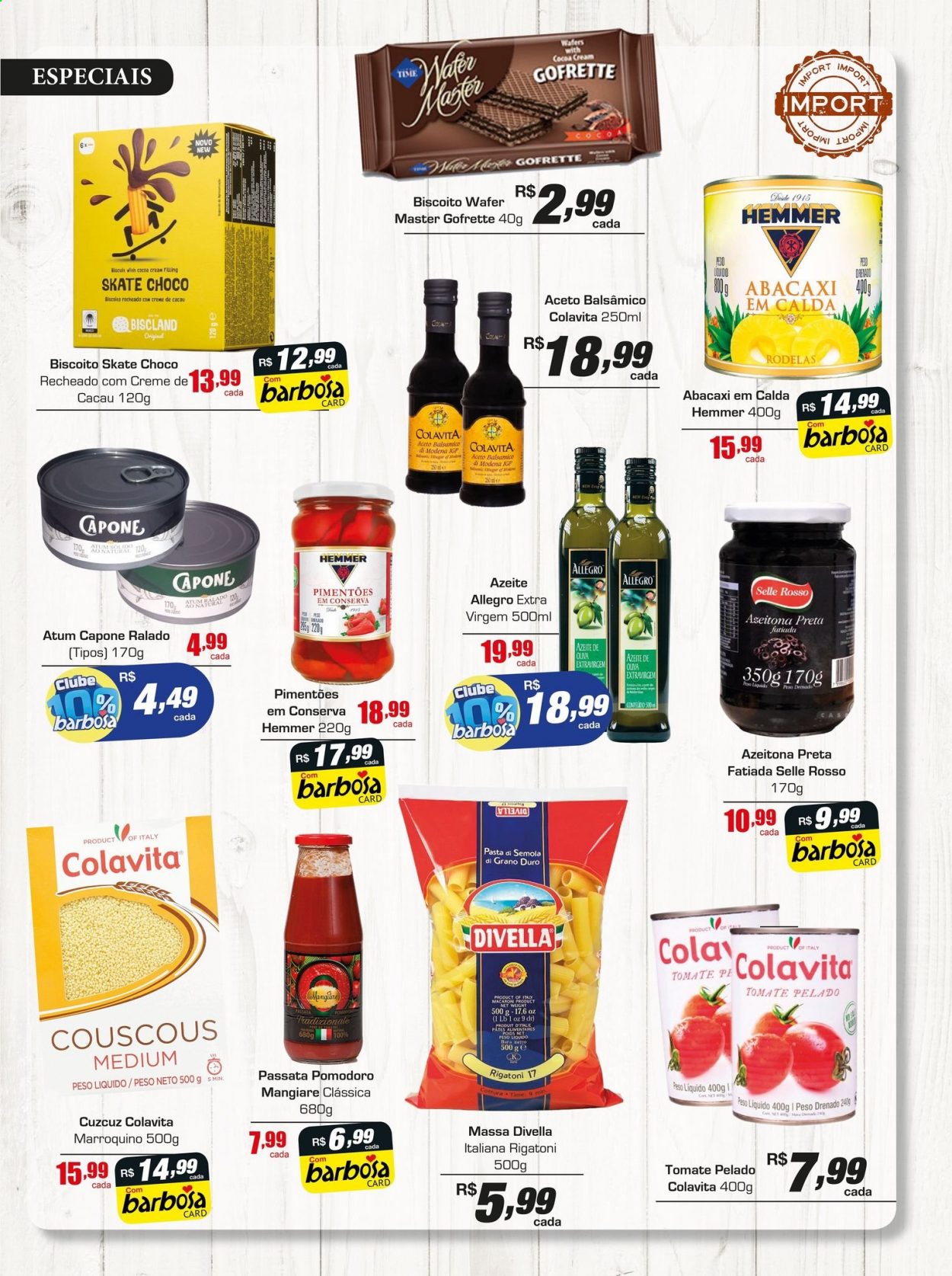 thumbnail - Folheto Barbosa Supermercados - 16/02/2021 - 14/03/2021 - Produtos em promoção - abacaxi, tomate, azeitona, atum, biscoito, tomate pelado, couscous, Grano Duro, aceto balsámico. Página 3.