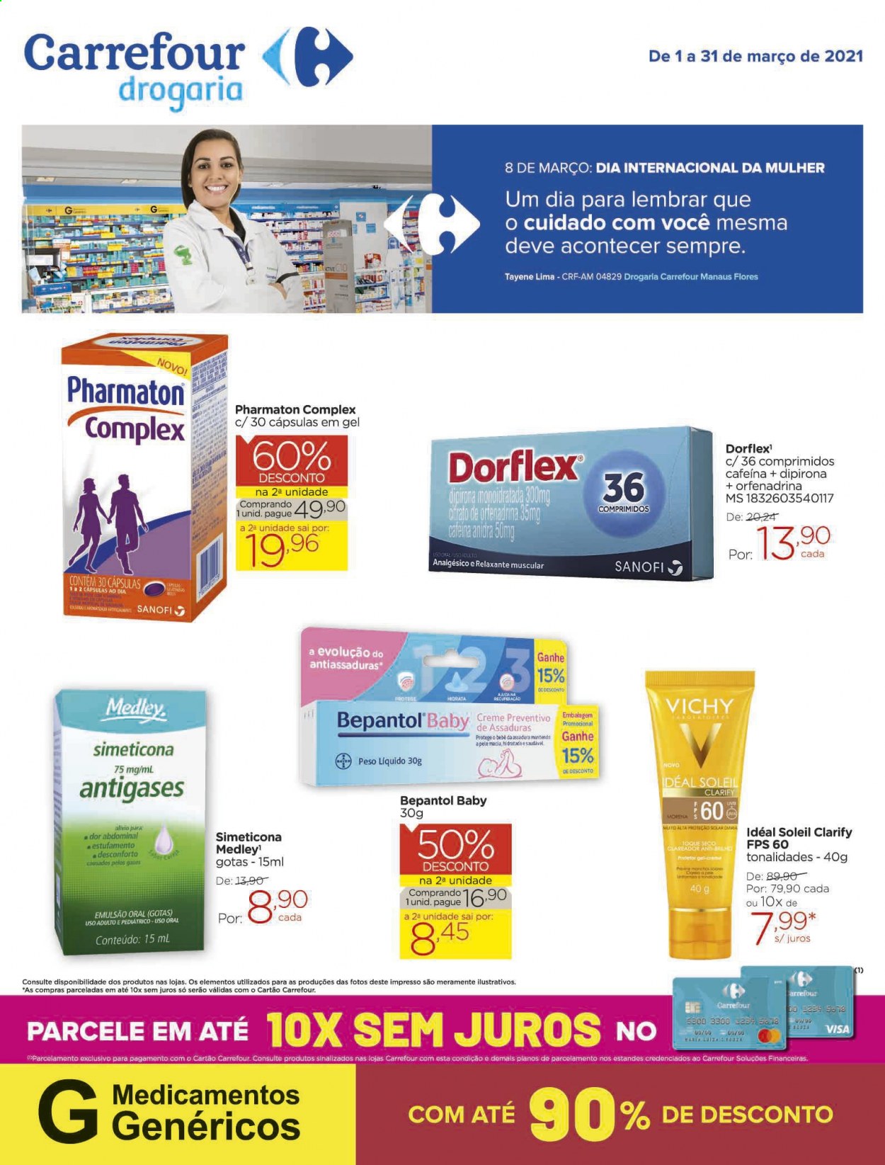Folheto Carrefour Drogaria - 01/03/2021 - 31/03/2021. Página 1