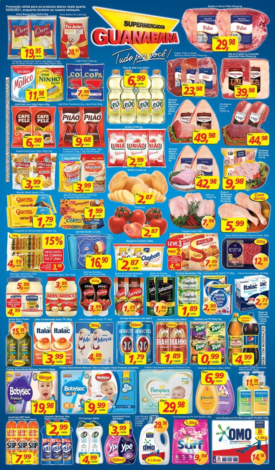 Folheto Supermercados Guanabara - 03/03/2021 - 03/03/2021. Página 1