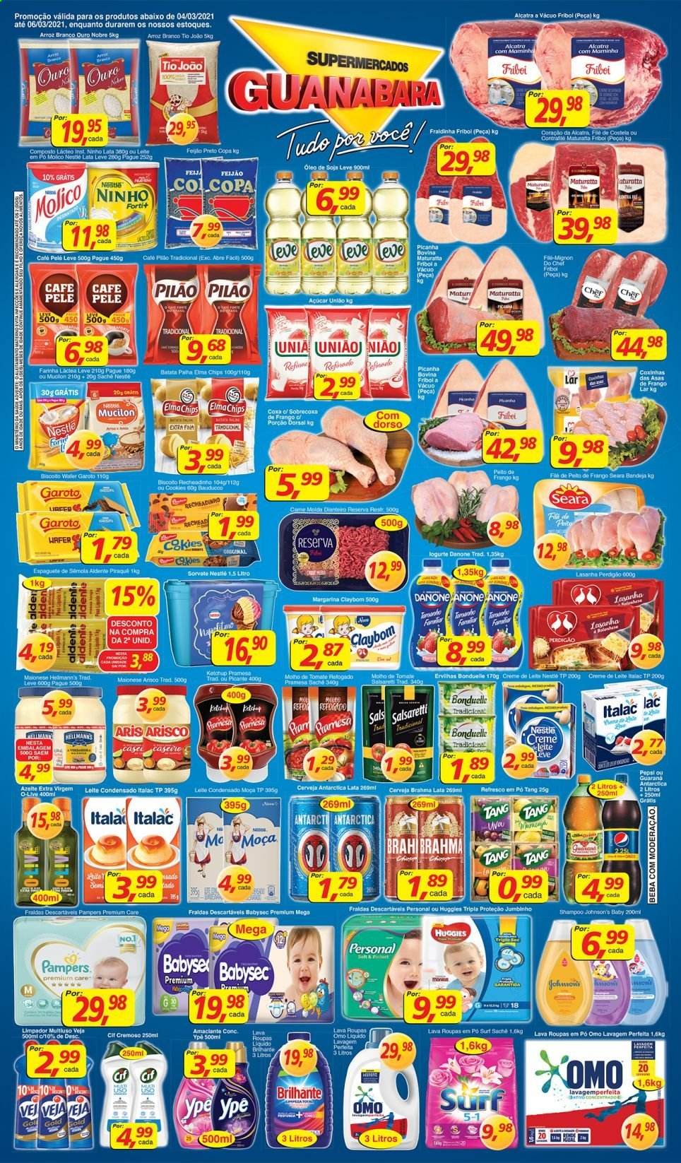 Folheto Supermercados Guanabara - 04/03/2021 - 06/03/2021. Página 1