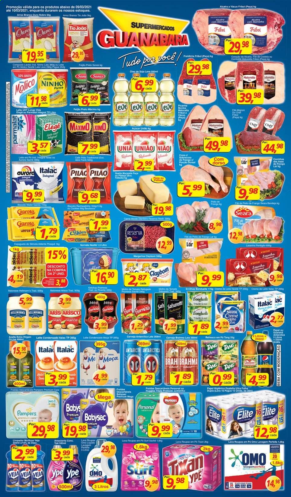 Folheto Supermercados Guanabara - 09/03/2021 - 10/03/2021. Página 1