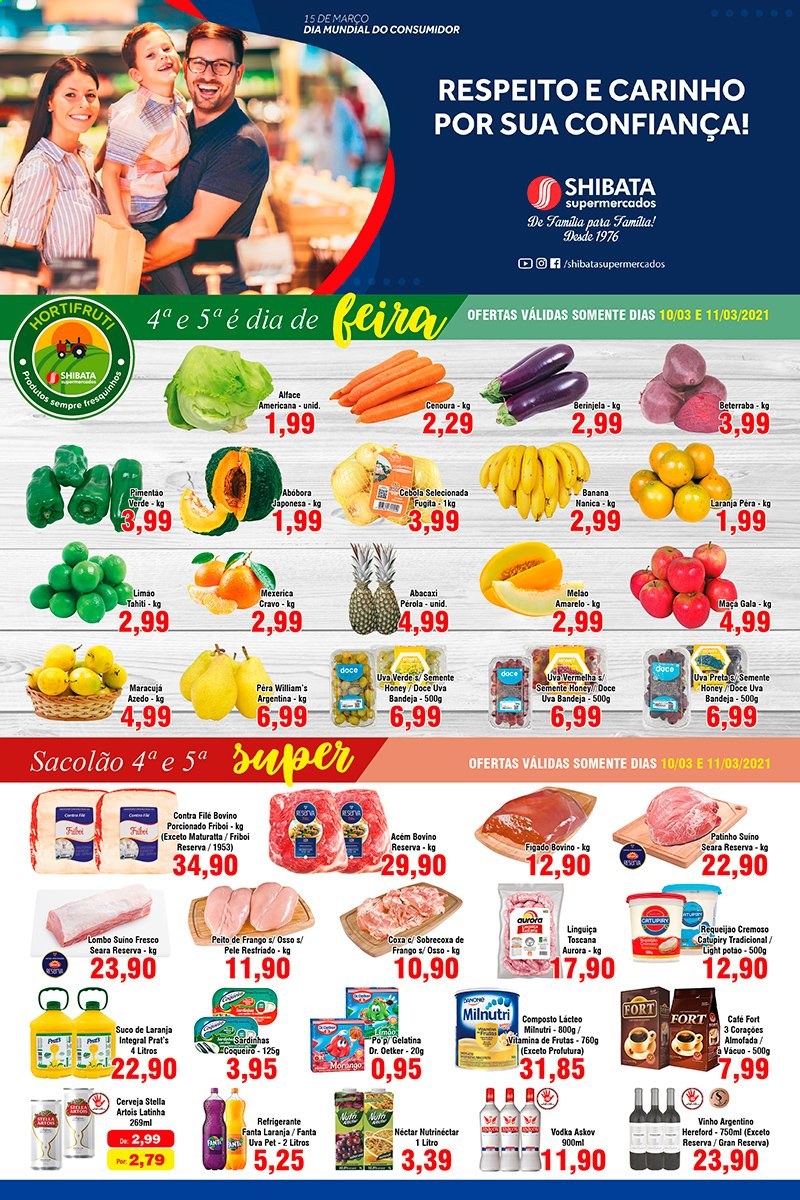 Folheto Shibata Supermercados - 10/03/2021 - 16/03/2021. Página 1