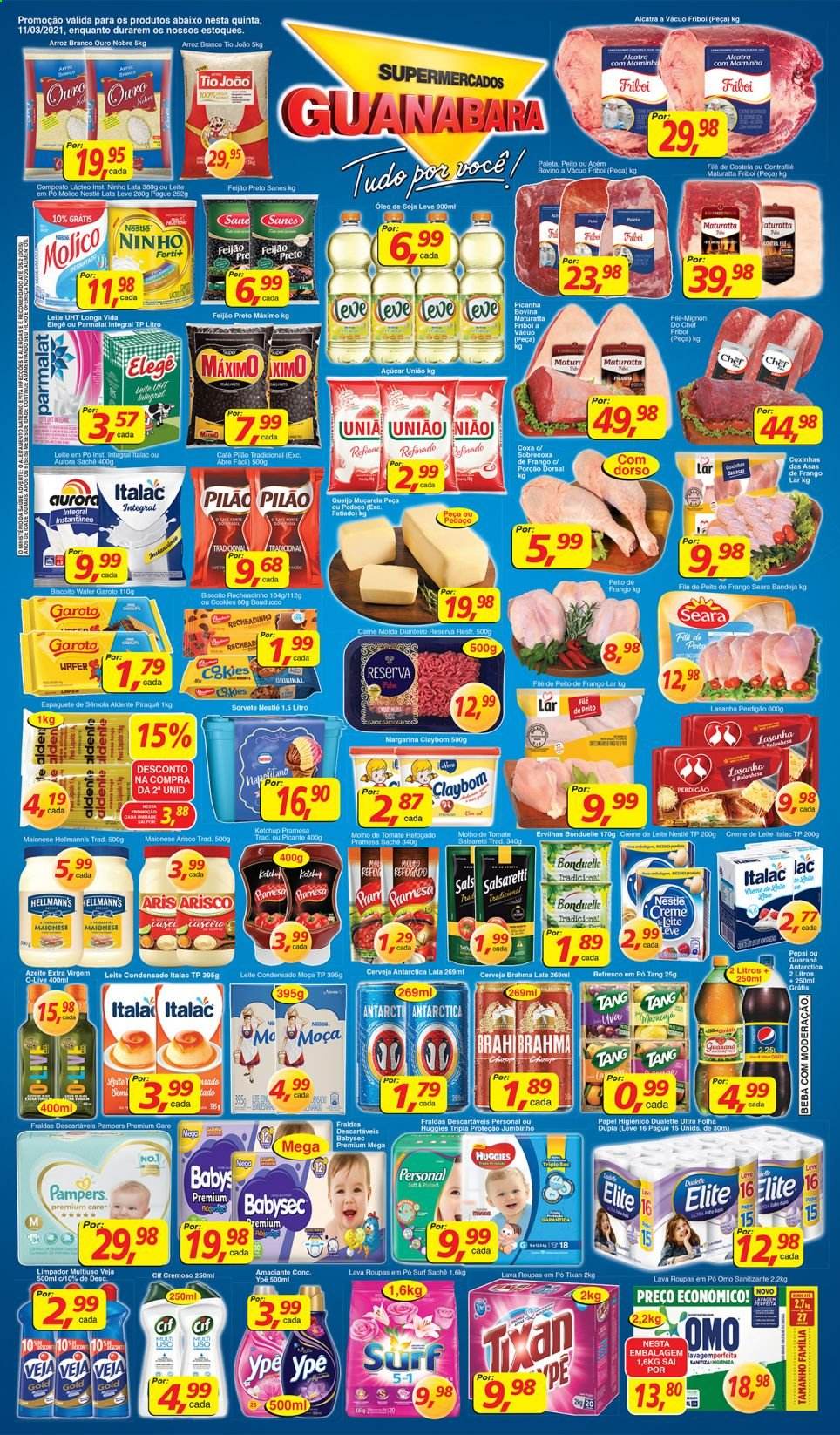 Folheto Supermercados Guanabara - 11/03/2021 - 11/03/2021. Página 1