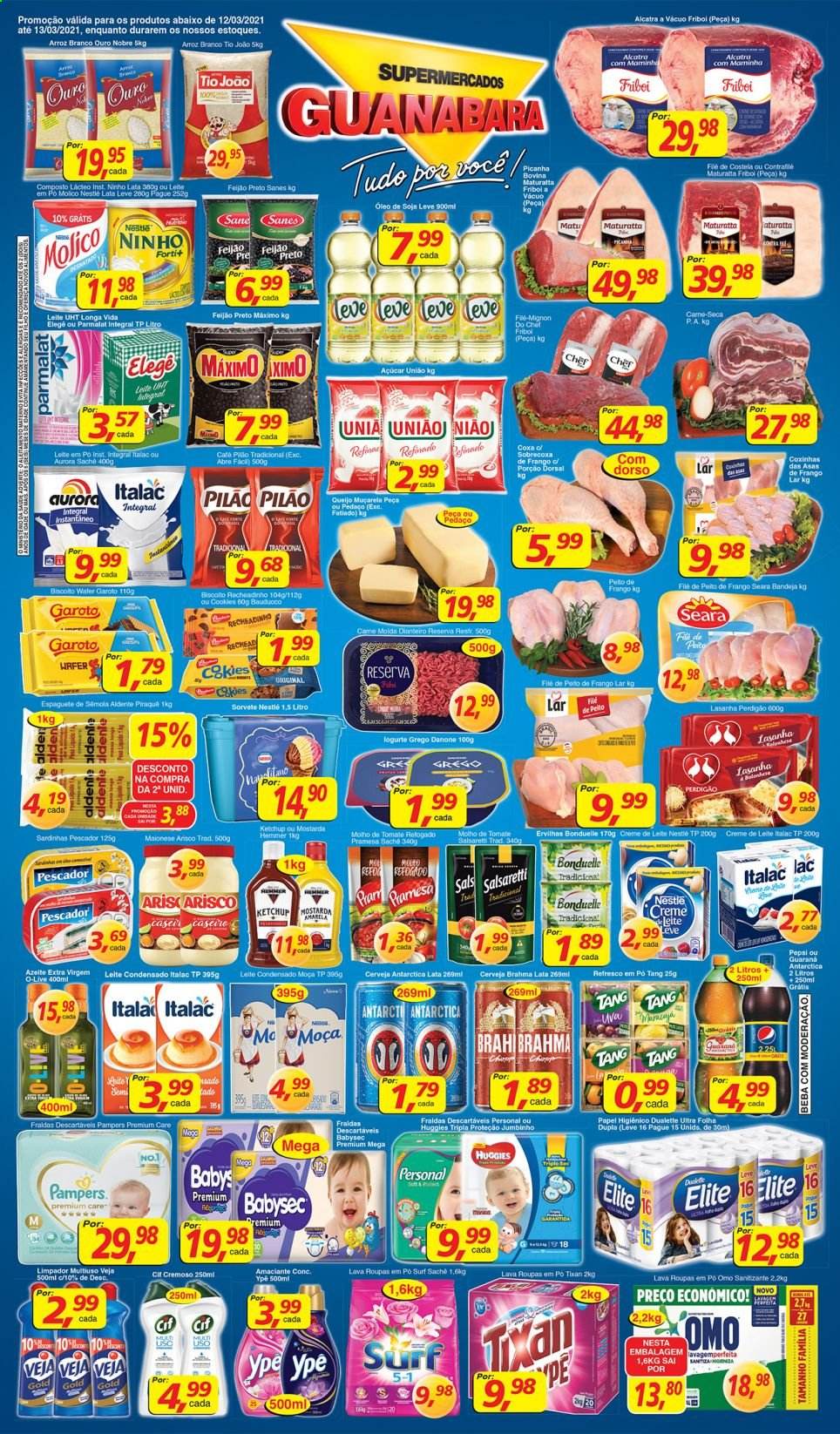 Folheto Supermercados Guanabara - 12/03/2021 - 13/03/2021. Página 1