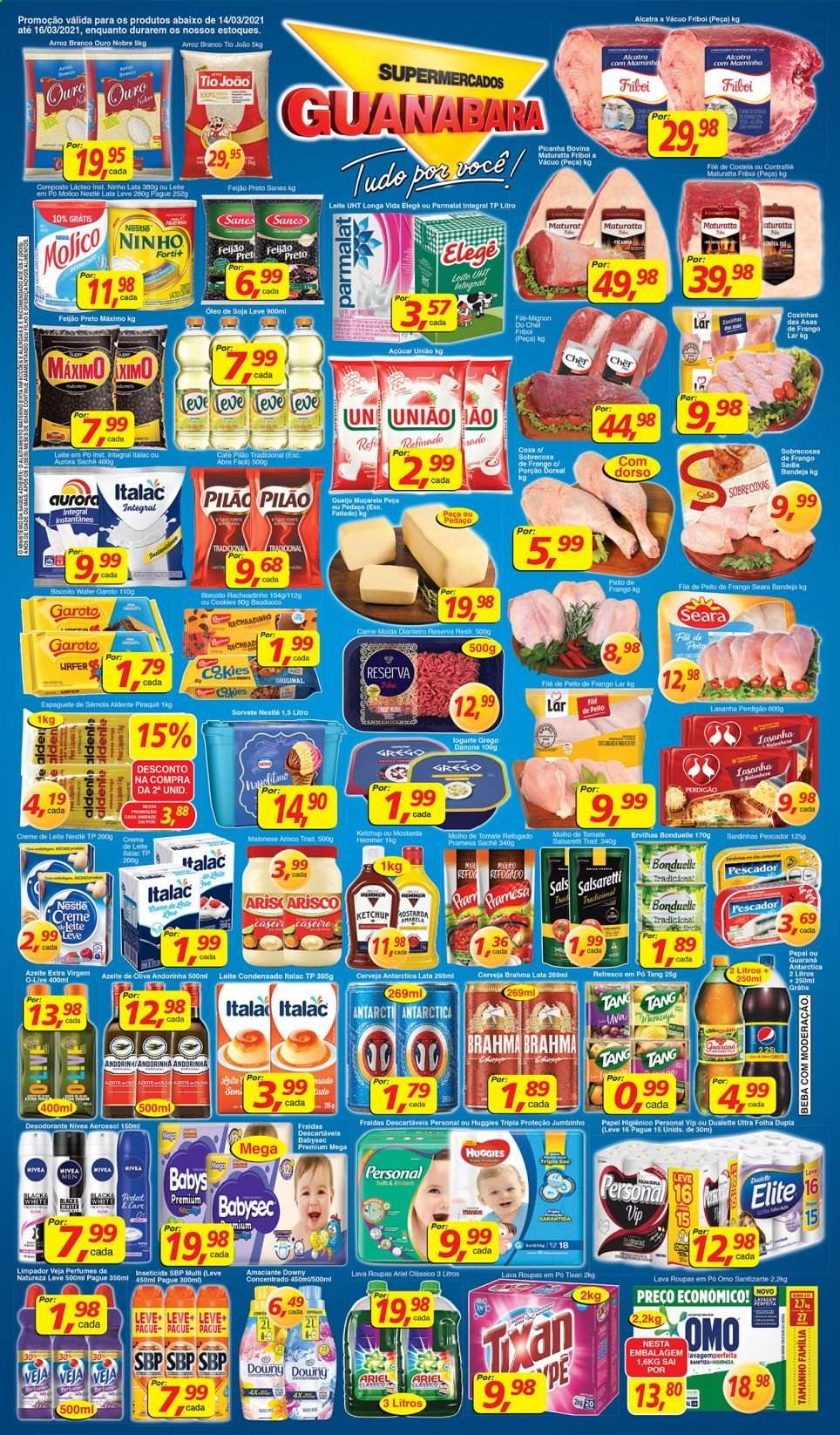 Folheto Supermercados Guanabara - 14/03/2021 - 16/03/2021. Página 1