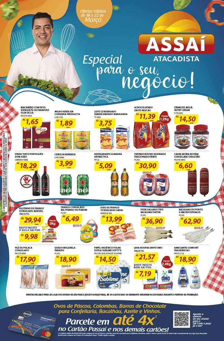 Folheto Assaí Atacadista - 18/03/2021 - 22/03/2021. Página 1