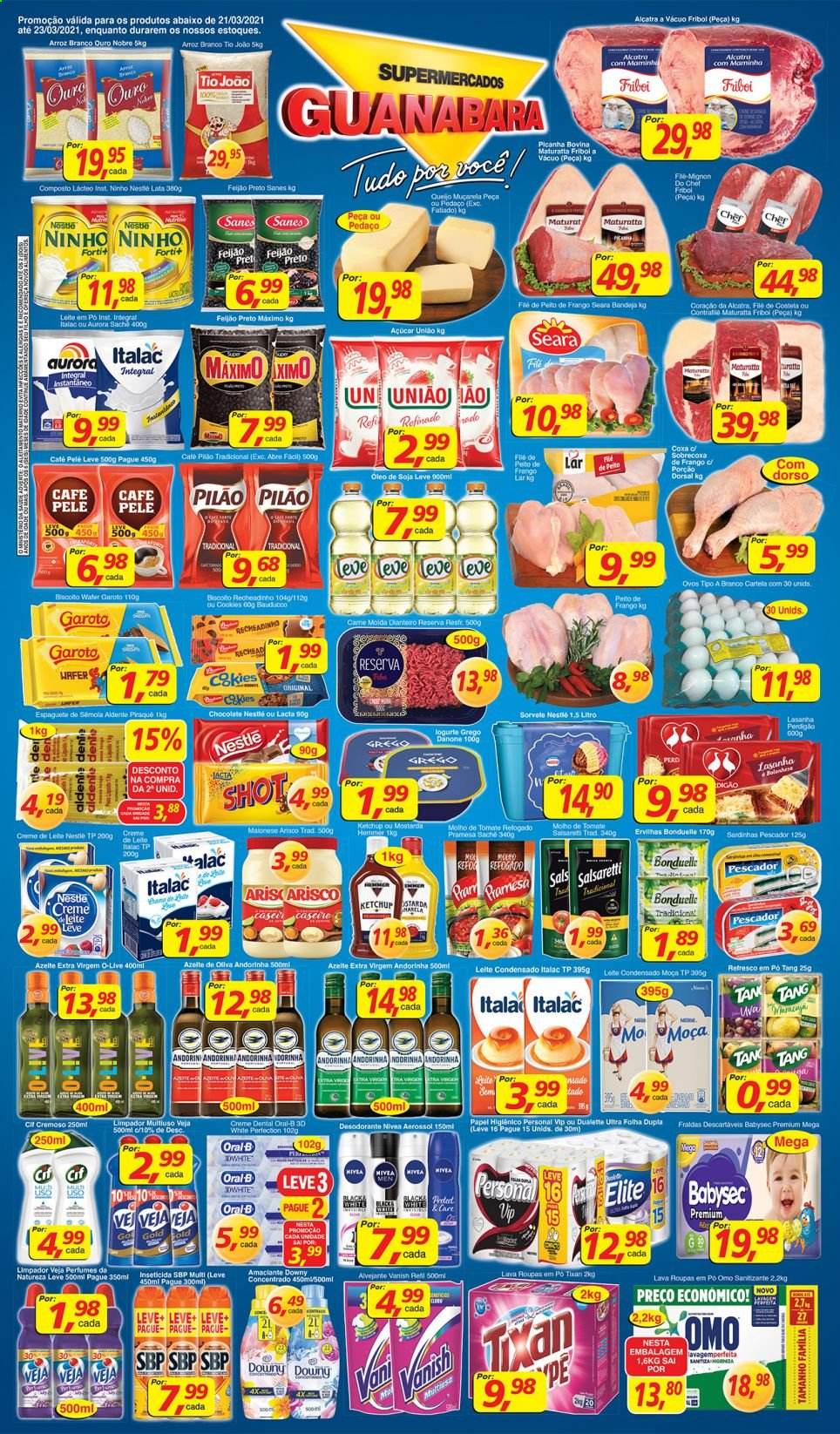 Folheto Supermercados Guanabara - 21/03/2021 - 23/03/2021. Página 1