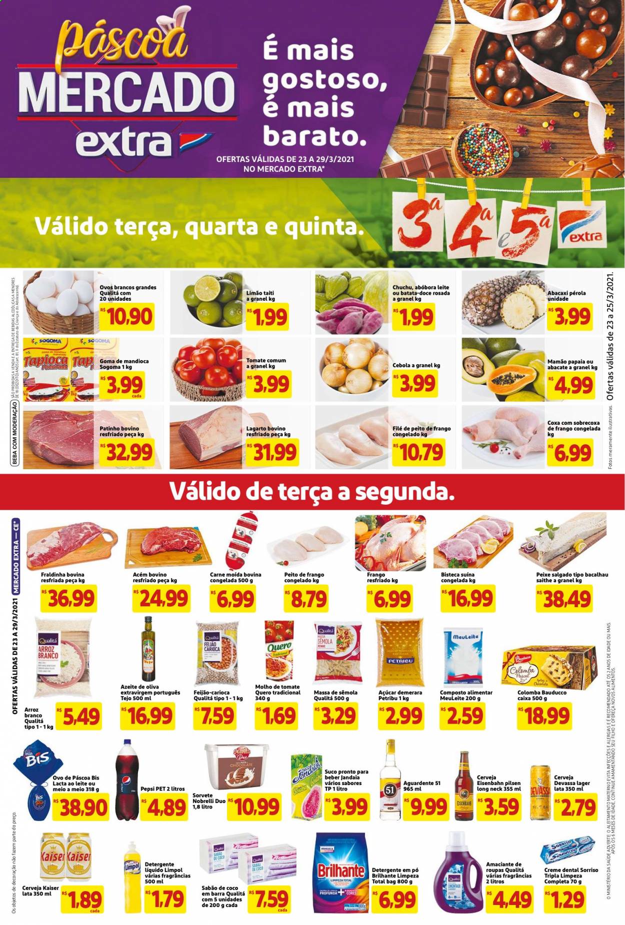 Folheto Mercado Extra - 23/03/2021 - 29/03/2021. Página 1