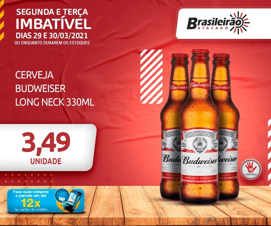 thumbnail - Folheto Brasileirão Atacado - 29/03/2021 - 30/03/2021 - Produtos em promoção - Budweiser. Página 1.