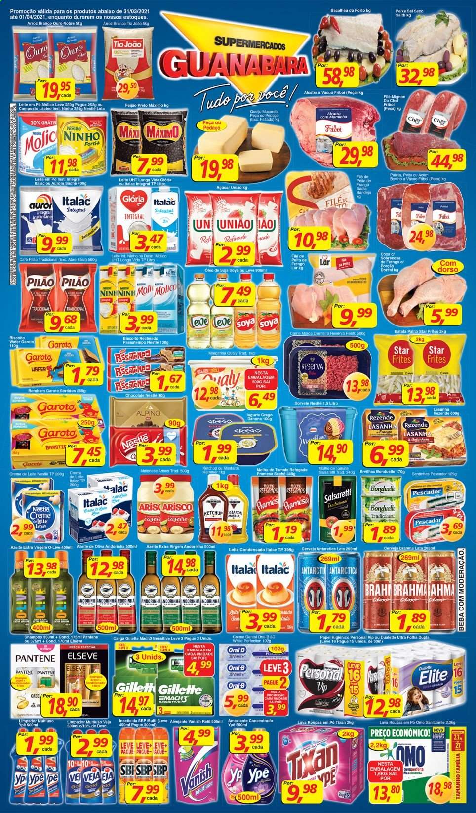 Folheto Supermercados Guanabara - 31/03/2021 - 01/04/2021. Página 1