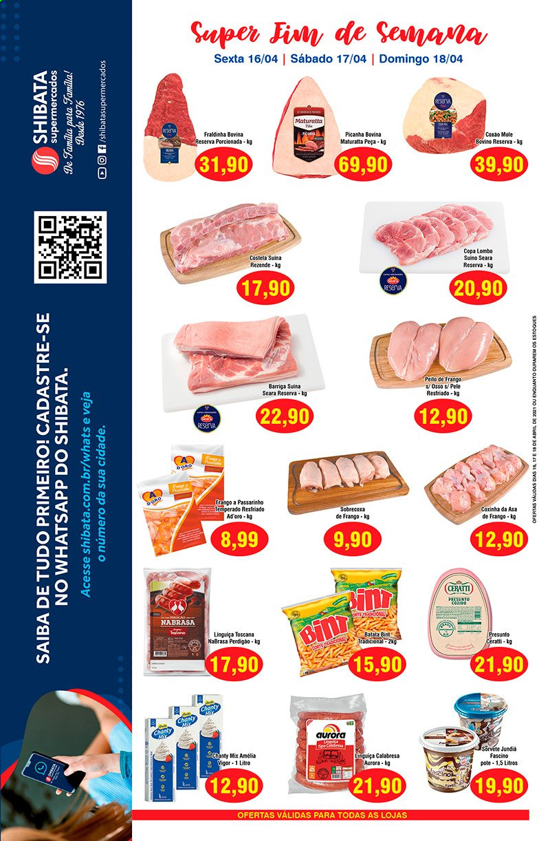 Folheto Shibata Supermercados - 16/04/2021 - 18/04/2021. Página 1
