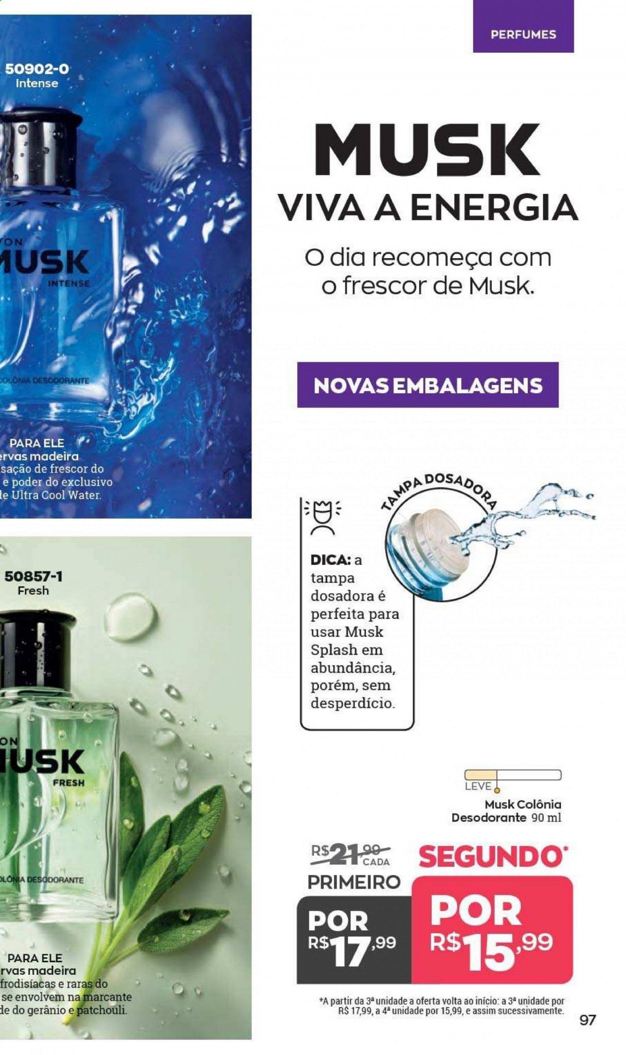 thumbnail - Folheto Avon - Produtos em promoção - desodorante, antitranspirante, perfume. Página 97.