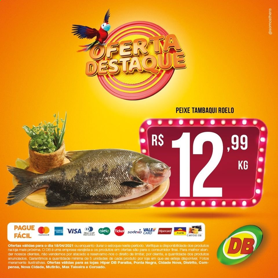 thumbnail - Folheto DB Supermercados - 18/04/2021 - 18/04/2021 - Produtos em promoção - tambaqui, peixe. Página 6.