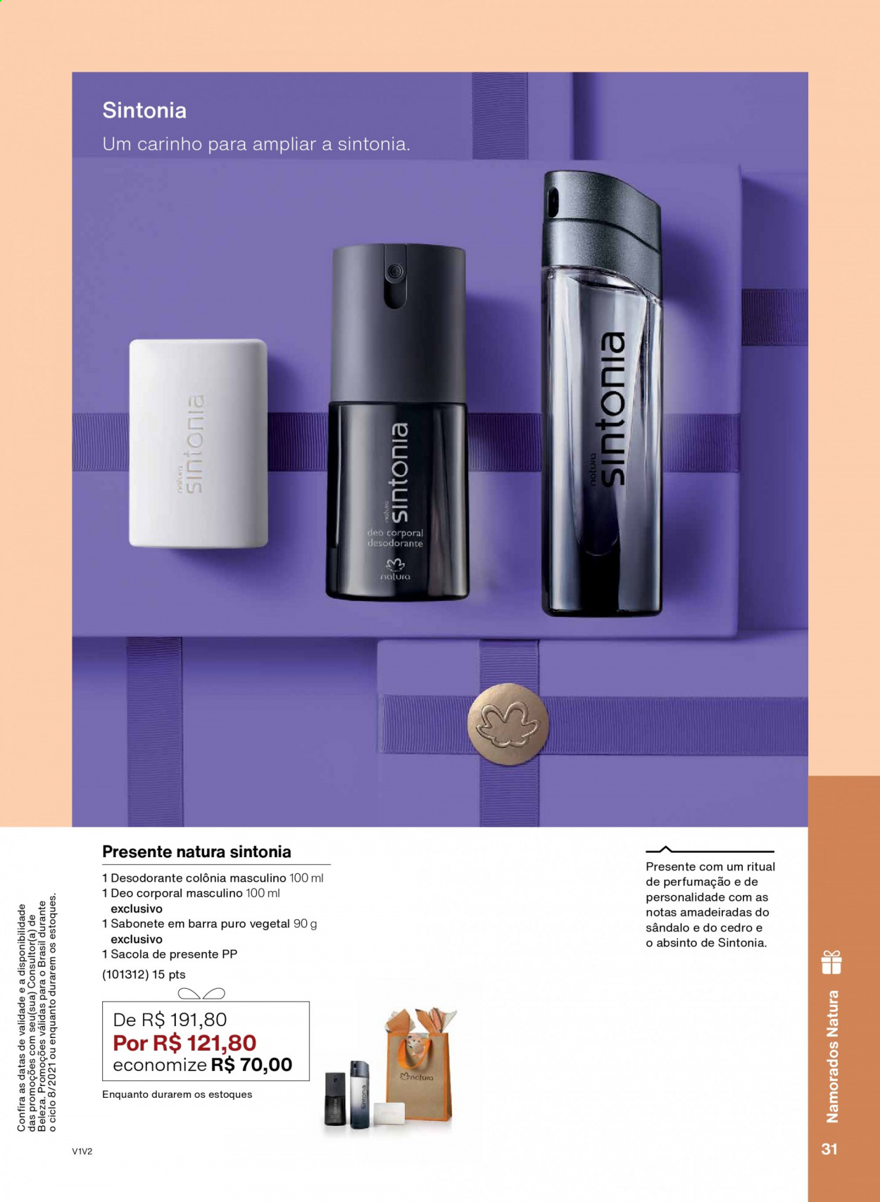 thumbnail - Folheto Natura - Produtos em promoção - sabonete, sabonete em barra, desodorante, antitranspirante. Página 31.