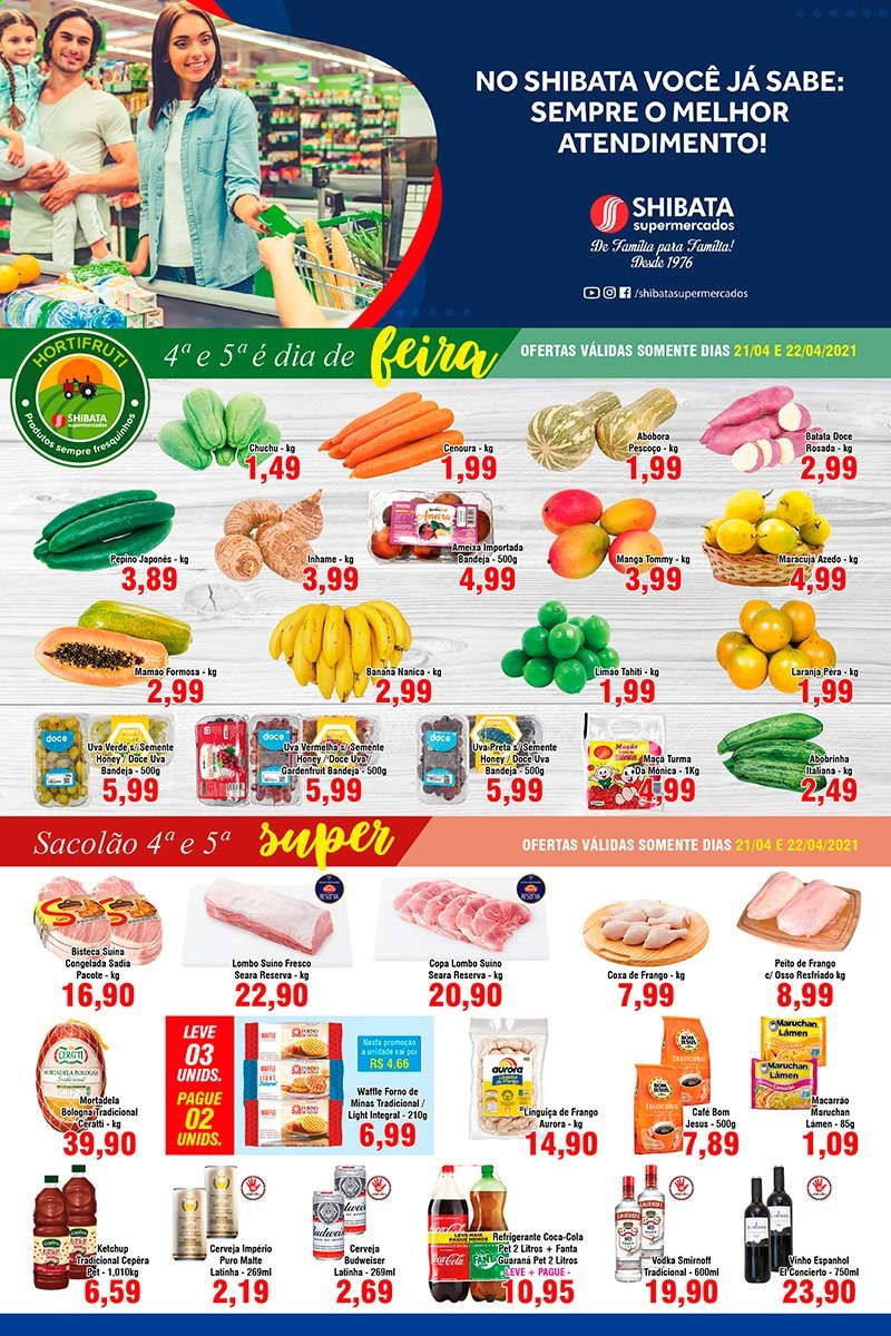 Folheto Shibata Supermercados - 21/04/2021 - 27/04/2021. Página 1