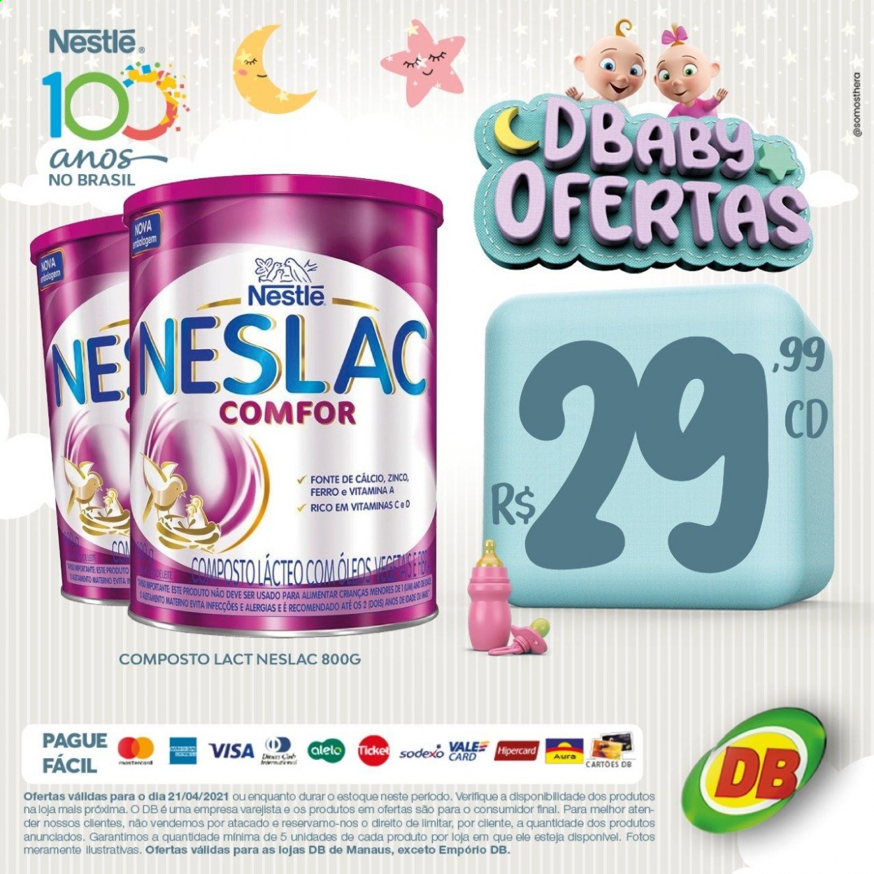 thumbnail - Folheto DB Supermercados - 21/04/2021 - 21/04/2021 - Produtos em promoção - Nestlé. Página 1.
