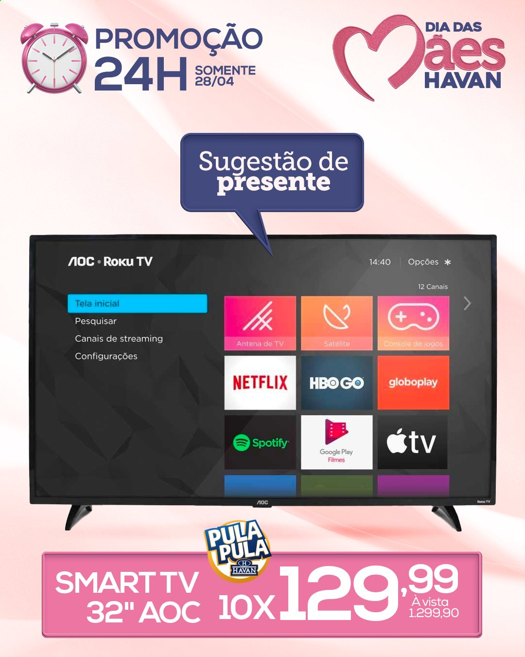 thumbnail - Folheto Havan - 28/04/2021 - 28/04/2021 - Produtos em promoção - Smart TV. Página 1.