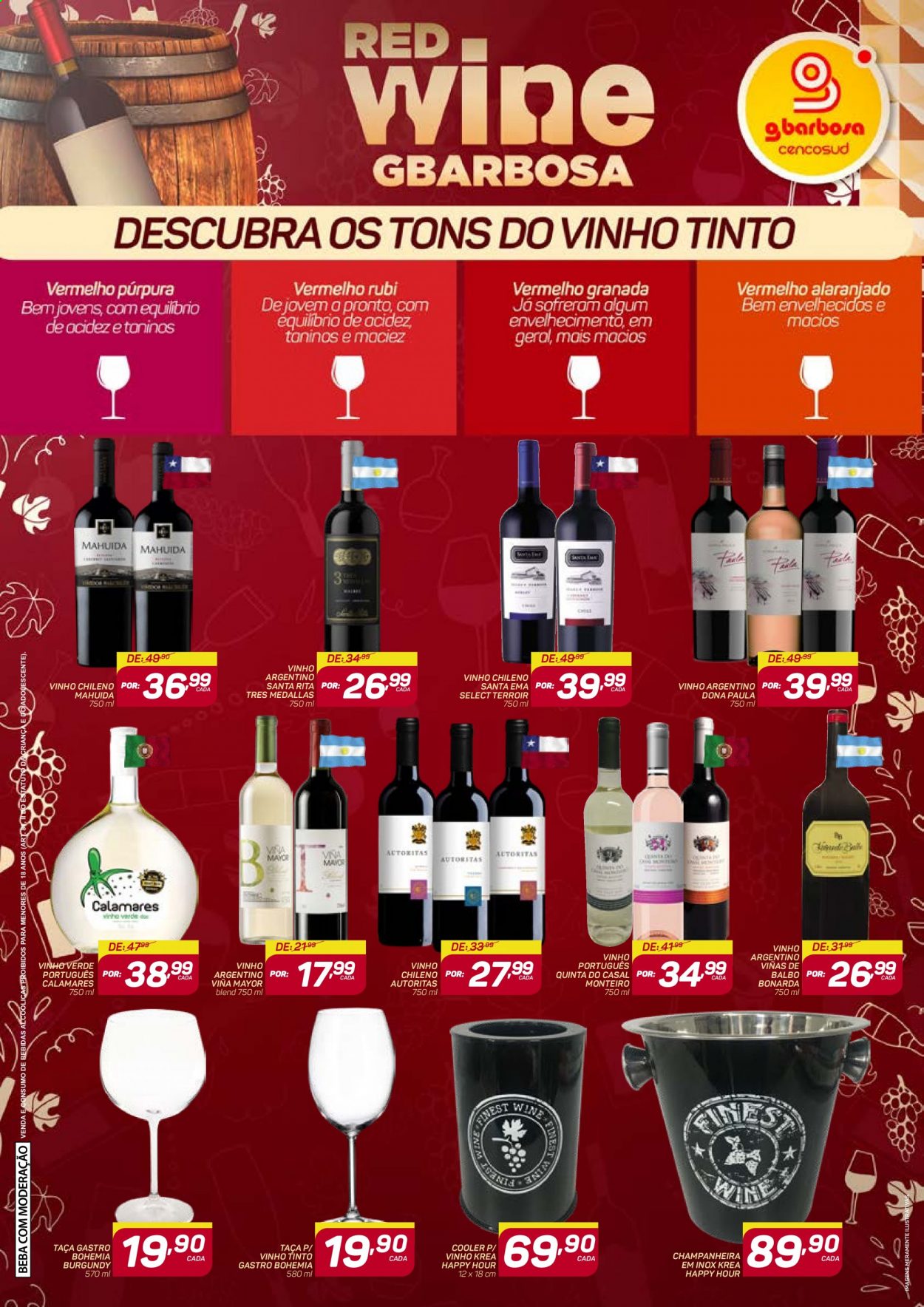thumbnail - Folheto Gbarbosa - 28/04/2021 - 09/05/2021 - Produtos em promoção - vinho, vinho argentino, vinho chileno, vinho português, vinho tinto, taça. Página 2.