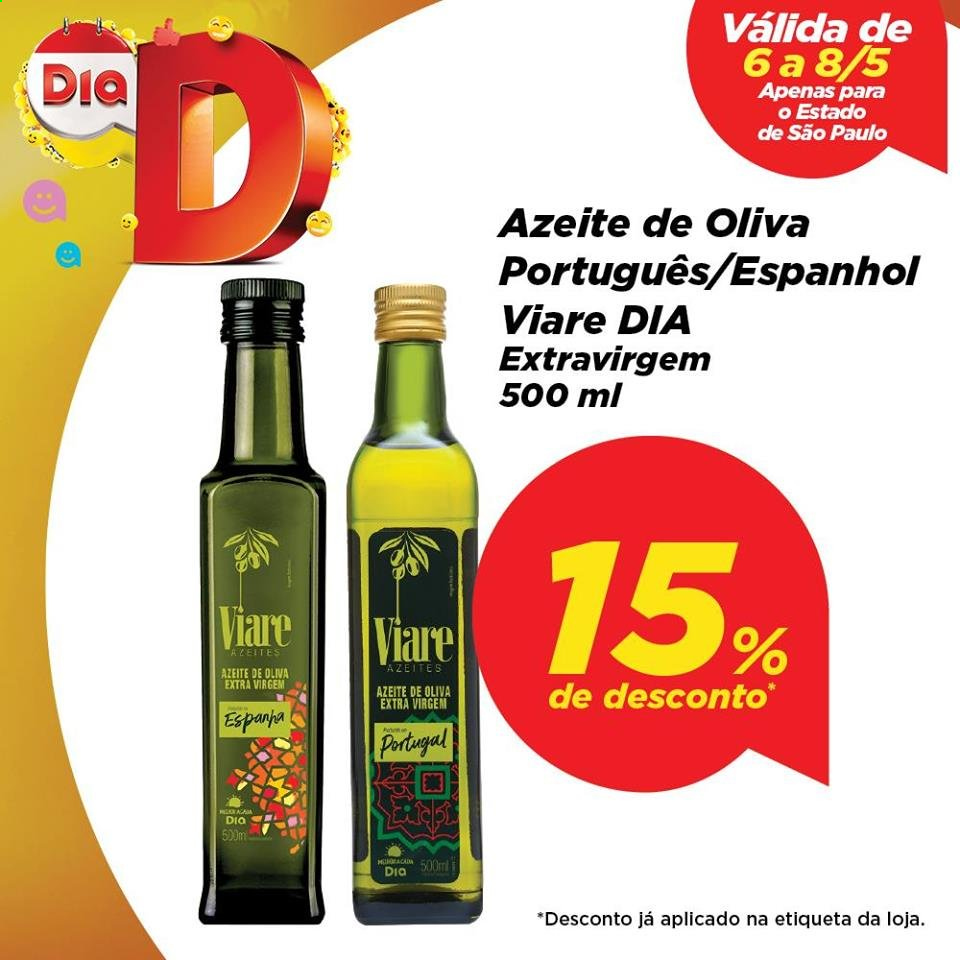 thumbnail - Folheto Dia - 06/05/2021 - 08/05/2021 - Produtos em promoção - azeite de oliva. Página 1.
