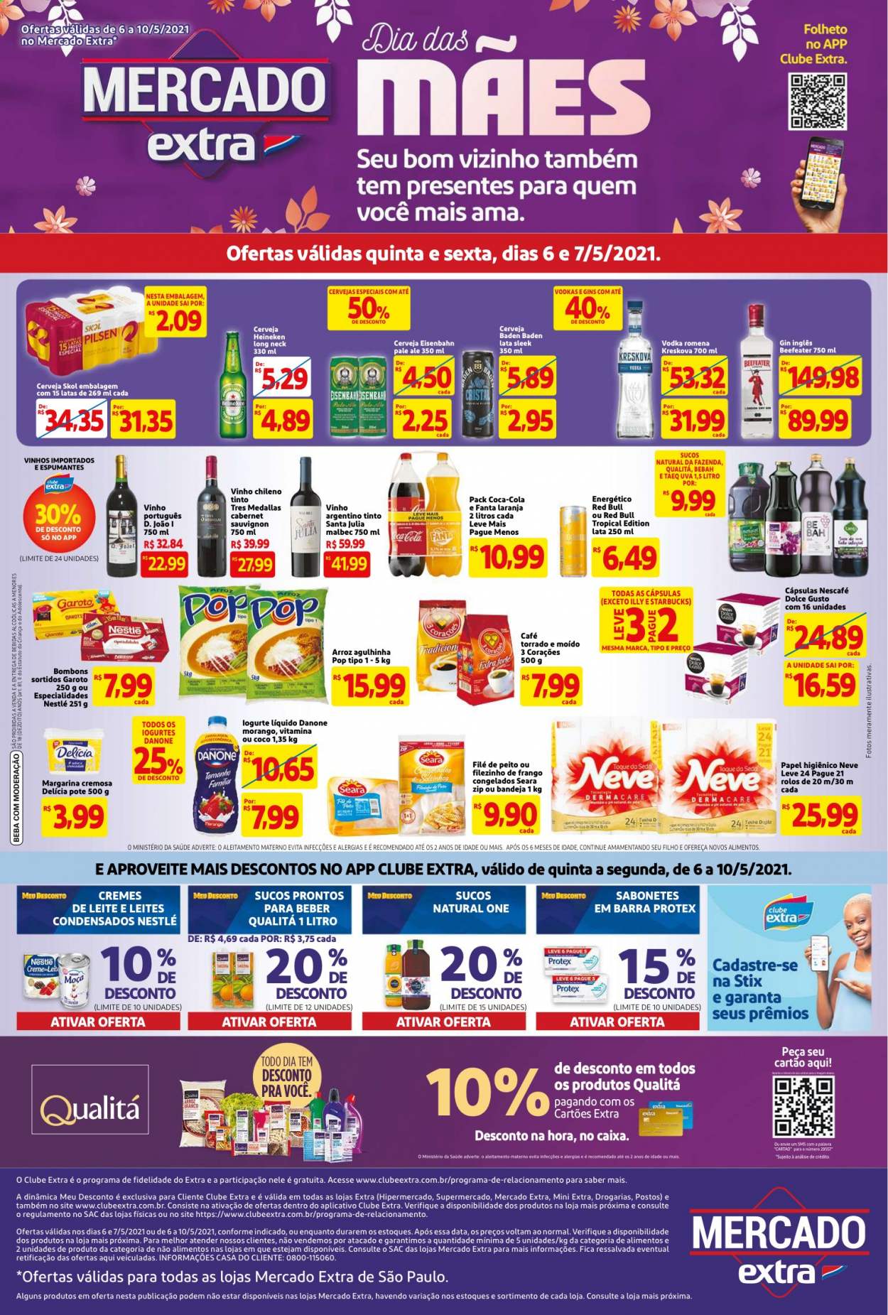 Folheto Mercado Extra - 06/05/2021 - 07/05/2021. Página 1