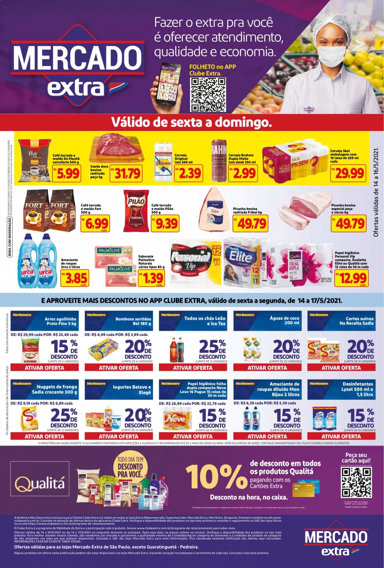Folheto Mercado Extra - 14/05/2021 - 17/05/2021. Página 1