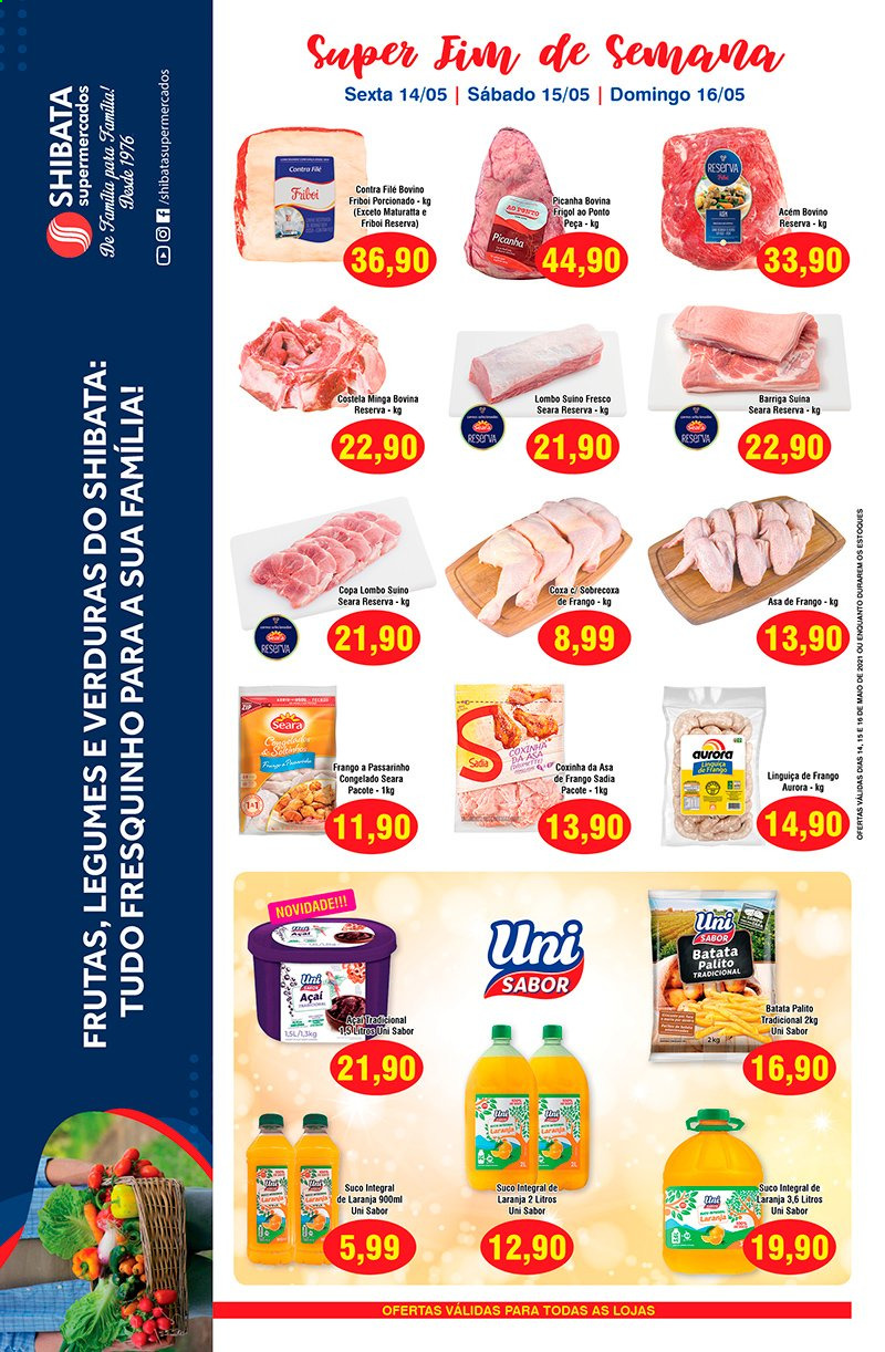 Folheto Shibata Supermercados - 14/05/2021 - 16/05/2021. Página 1
