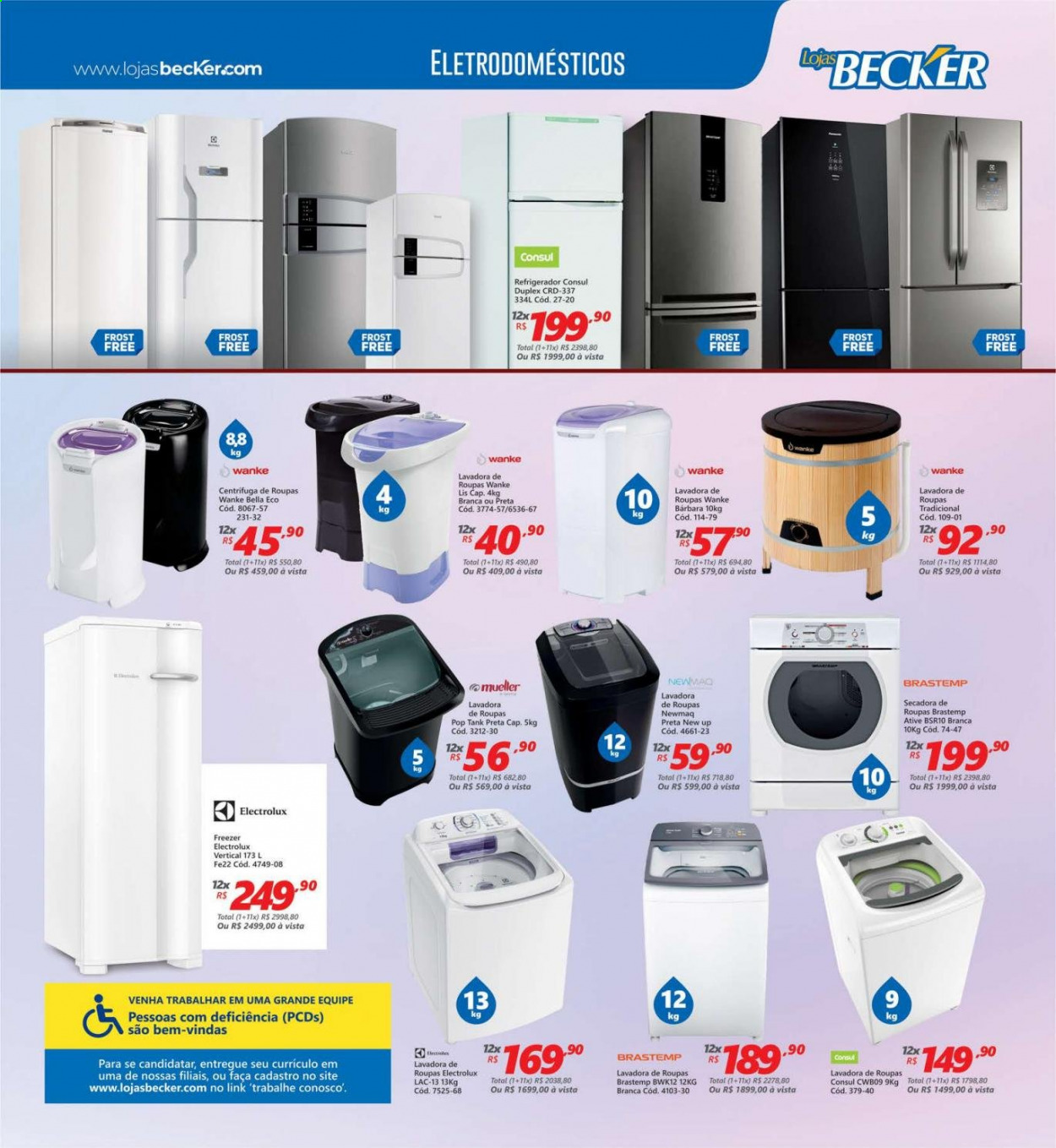 thumbnail - Folheto Lojas Becker - 01/06/2021 - 30/06/2021 - Produtos em promoção - Brastemp, Electrolux, refrigerador, máquina de lavar roupa. Página 3.
