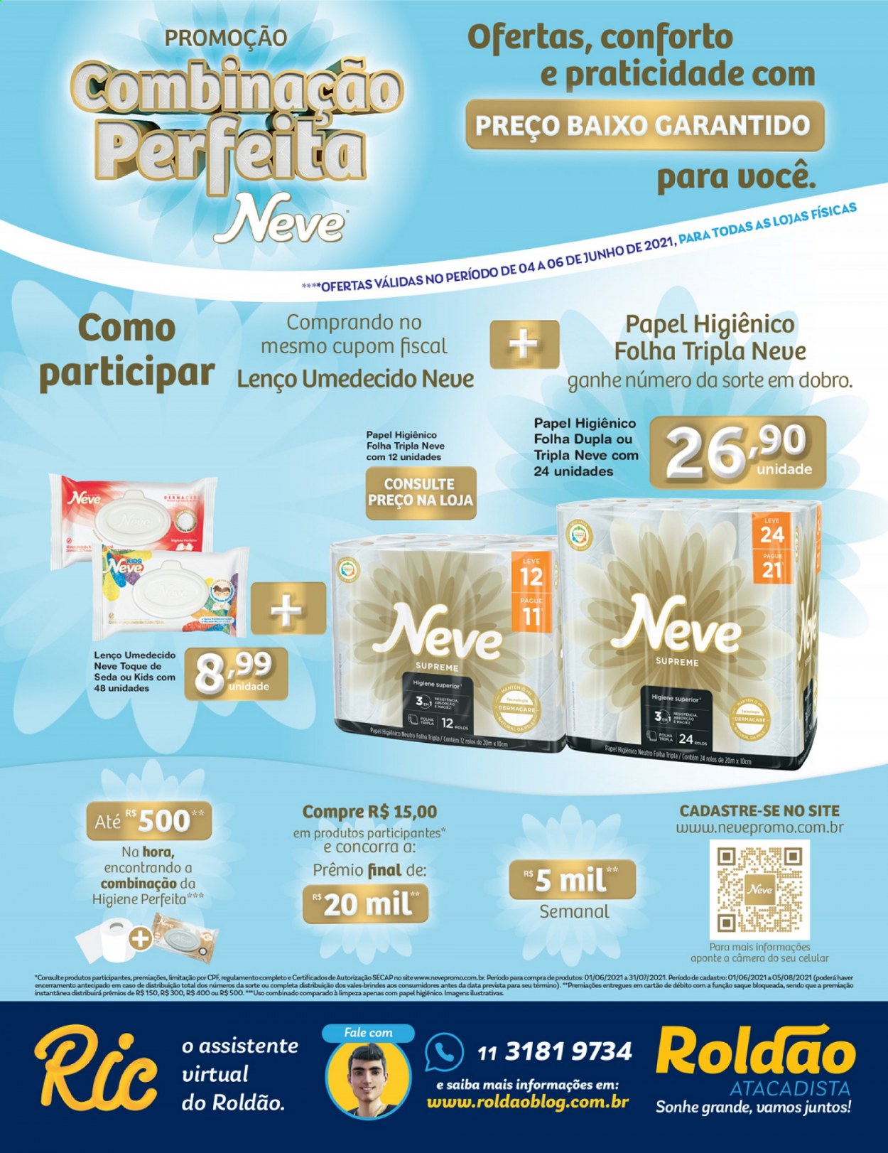 thumbnail - Folheto Roldão - 04/06/2021 - 10/06/2021 - Produtos em promoção - papel higiénico, lenço umedecido, lenço. Página 1.