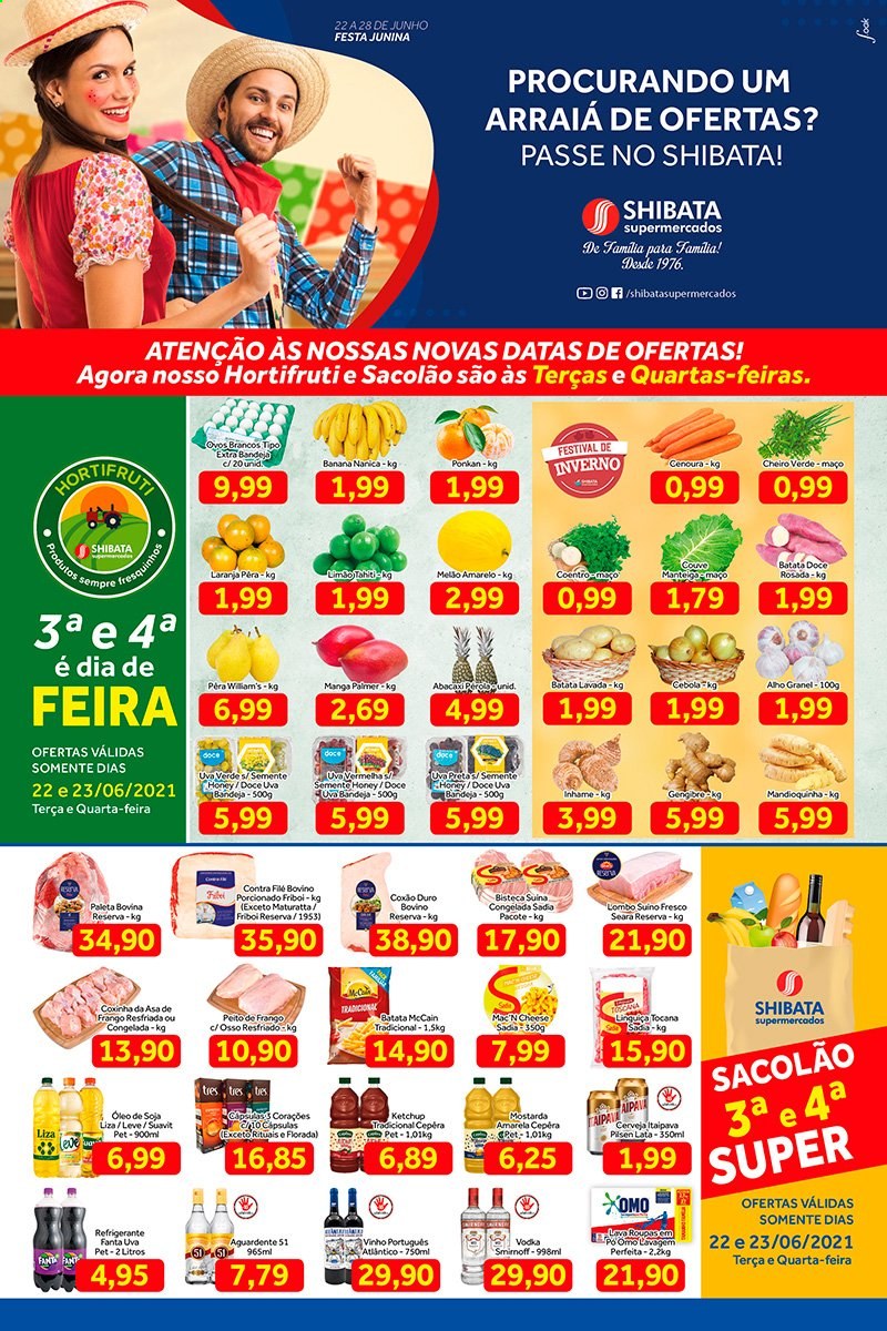 Folheto Shibata Supermercados - 22/06/2021 - 28/06/2021. Página 1