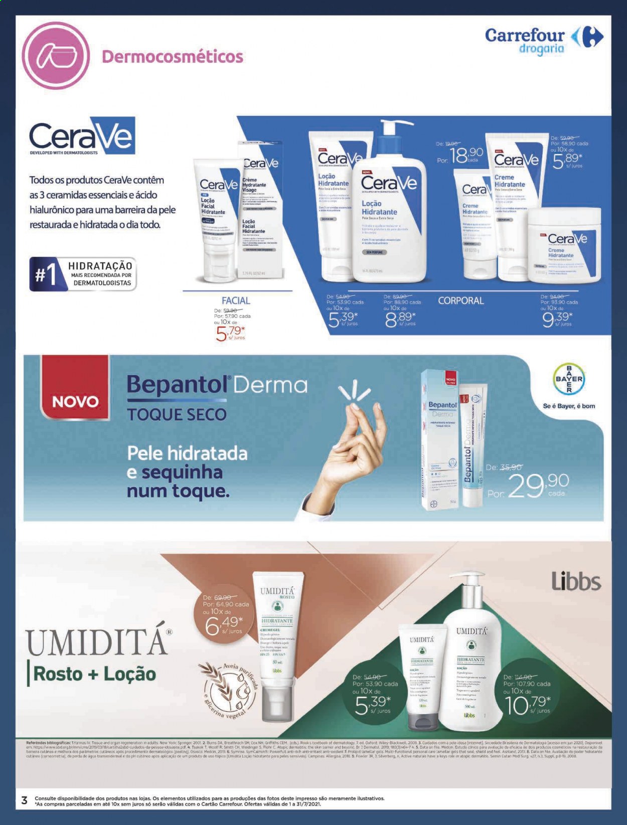 thumbnail - Folheto Carrefour Drogaria - 01/07/2021 - 31/07/2021 - Produtos em promoção - loção, loção hidratante. Página 3.