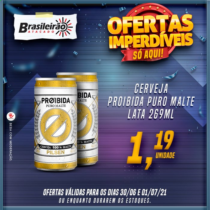 thumbnail - Folheto Brasileirão Atacado - 30/06/2021 - 01/07/2021 - Produtos em promoção - cerveja, Puro Malte. Página 1.