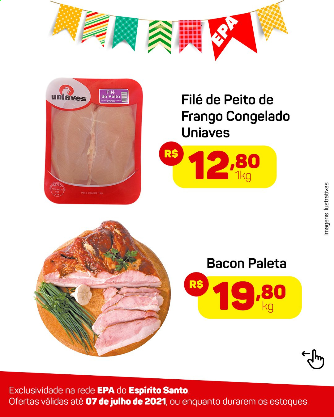 thumbnail - Folheto EPA - 05/07/2021 - 07/07/2021 - Produtos em promoção - frango, frango congelado, bacon. Página 3.